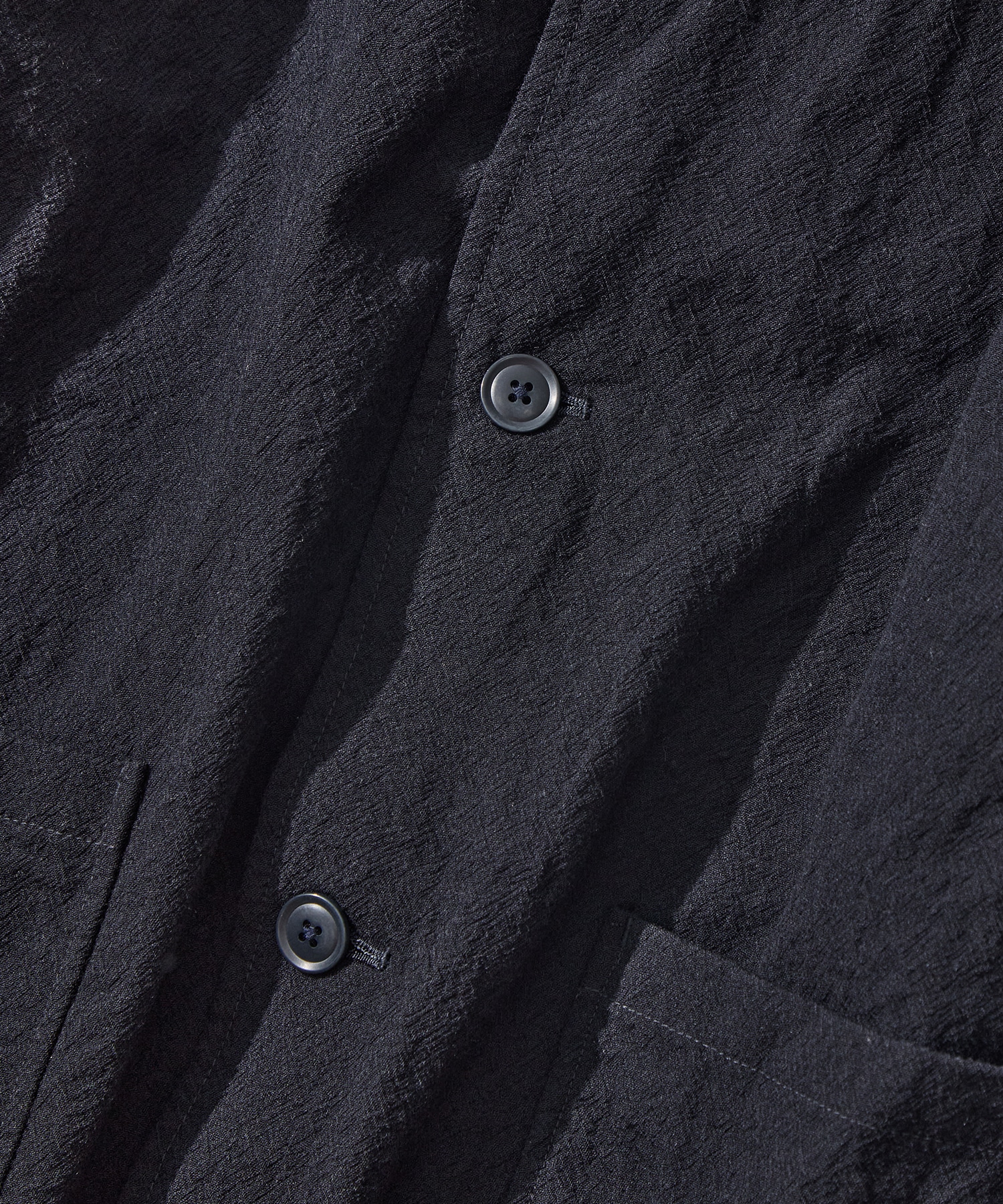 Stand Collar Jacket - Wool Diagonal Jacquard Needles