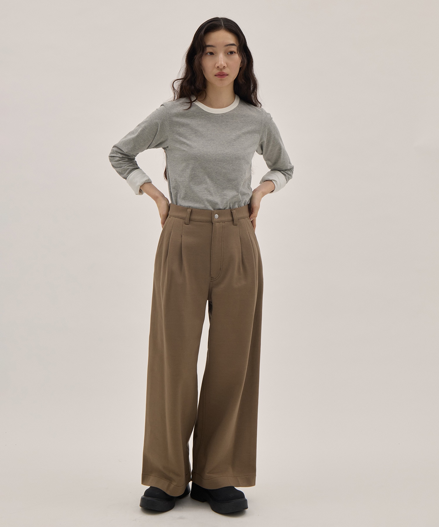Hard Compact French Terry Wide Pants PHEENY