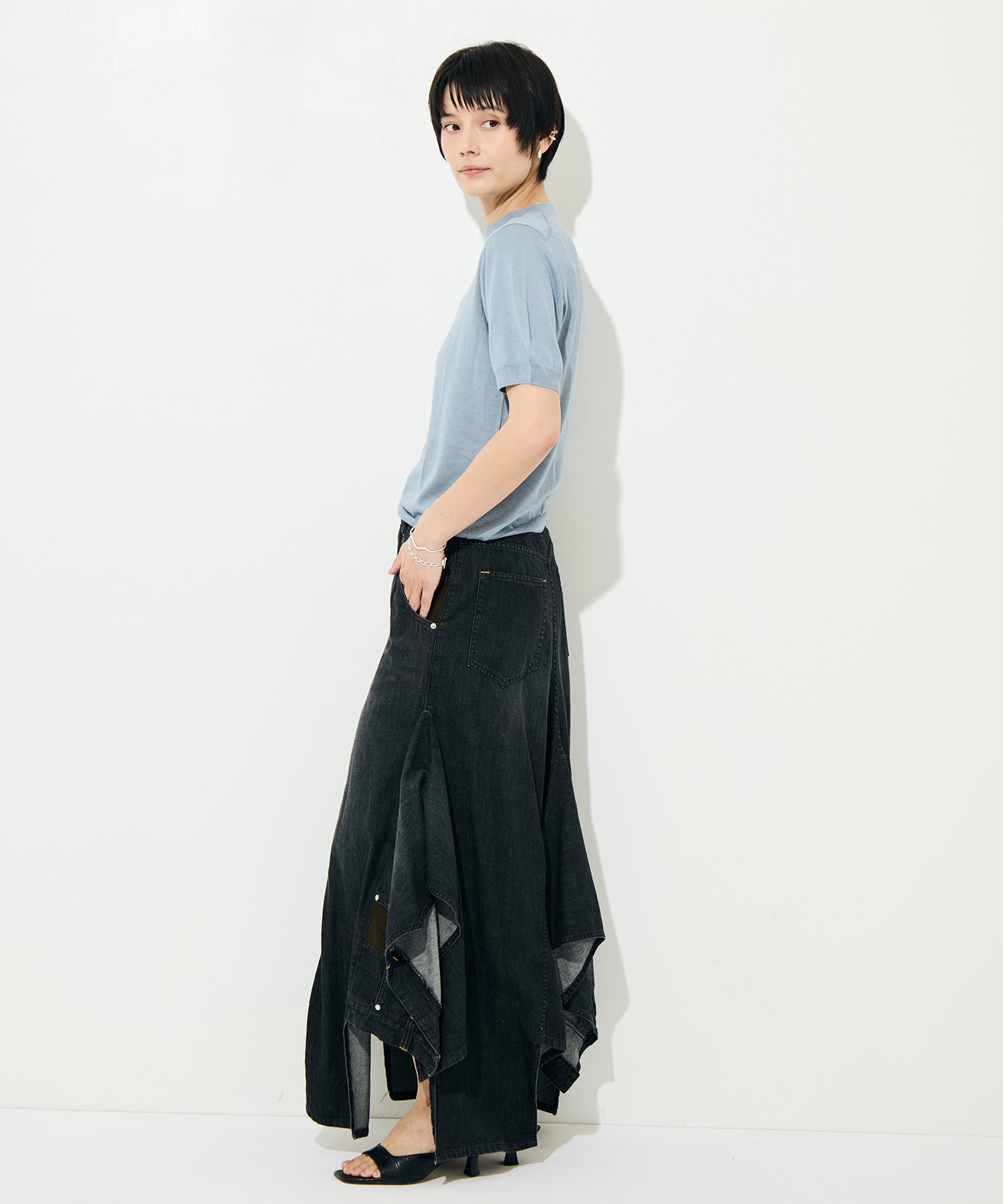 DOUBLE DENIM SKIRT BELPER
