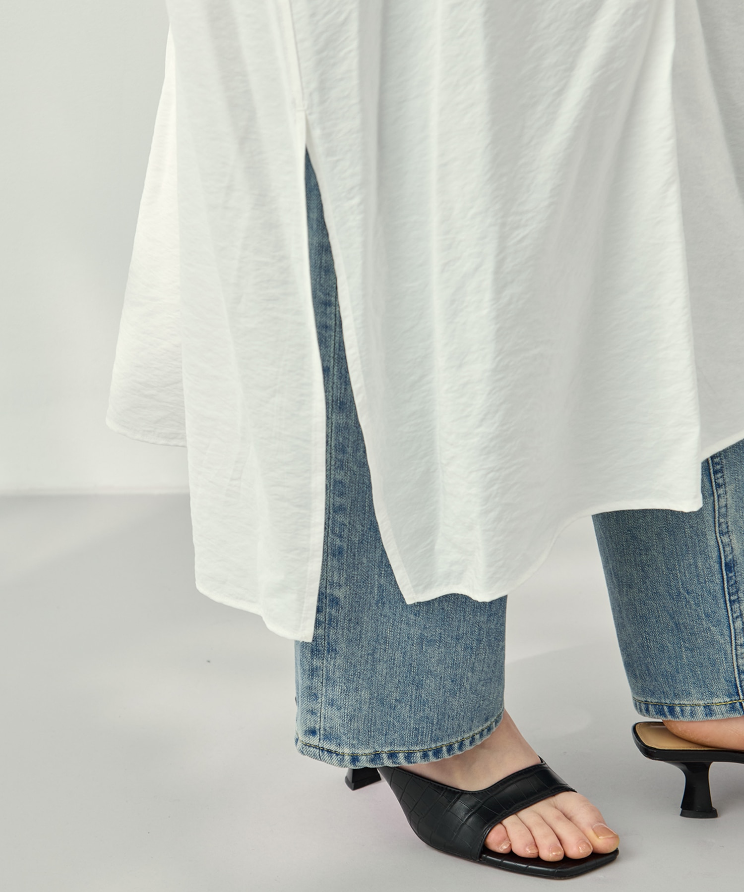 Modal silk gather neck dress 08sircus