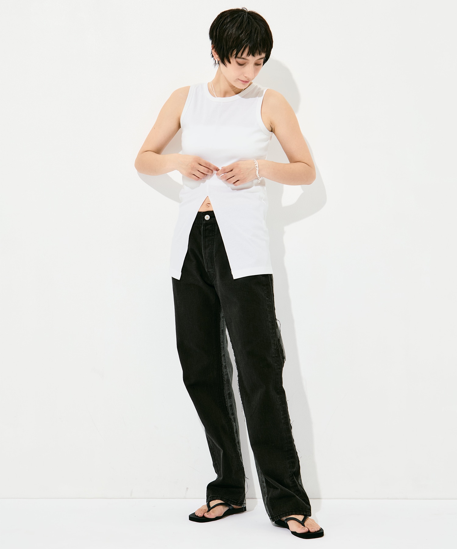 Sanfokin Cotton Slit Tanc-top WRAPINKNOT