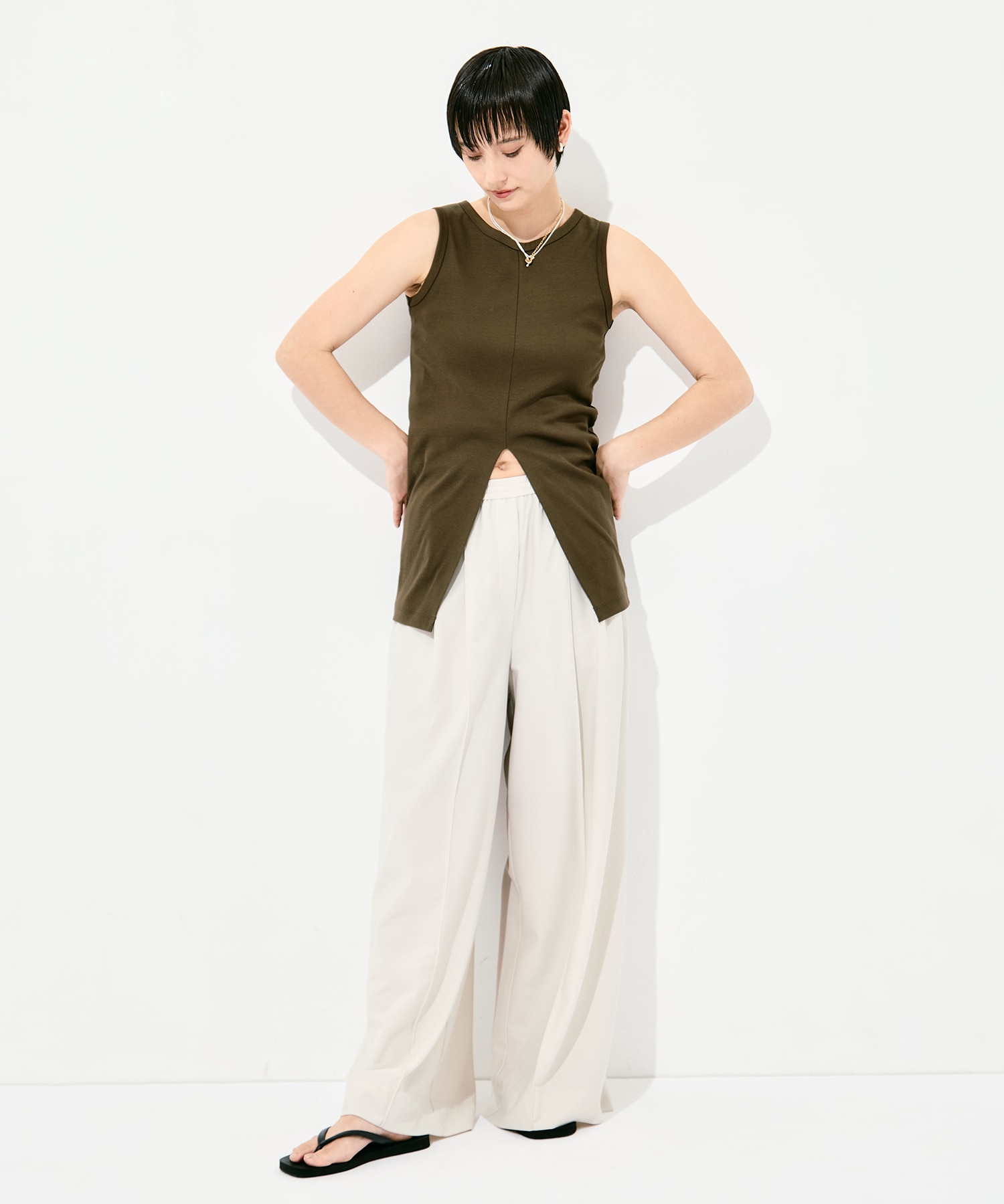 Sanfokin Cotton Slit Tanc-top WRAPINKNOT