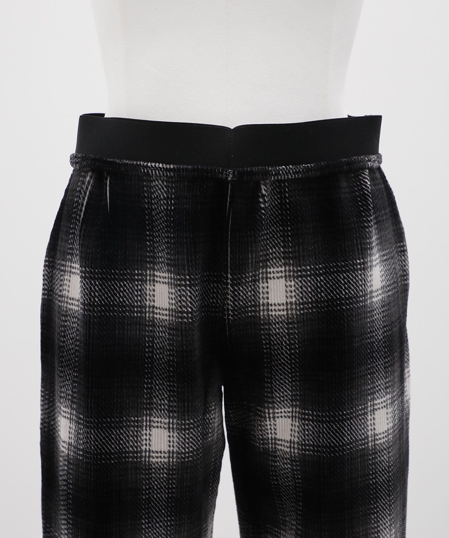 Ombre Check Stretch Corduroy Wide Pants PHEENY