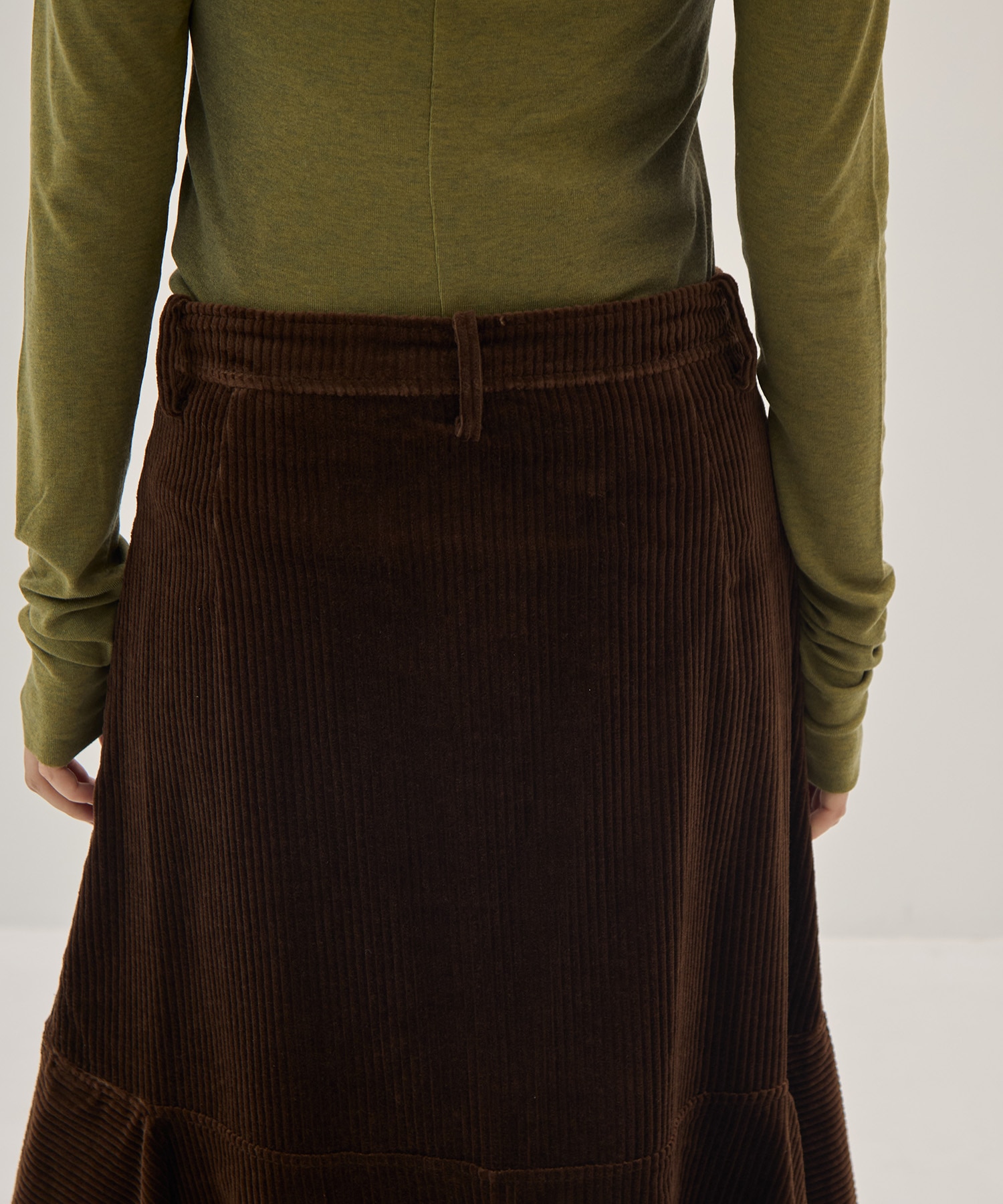 Corduroy panelled drape skirt 08sircus