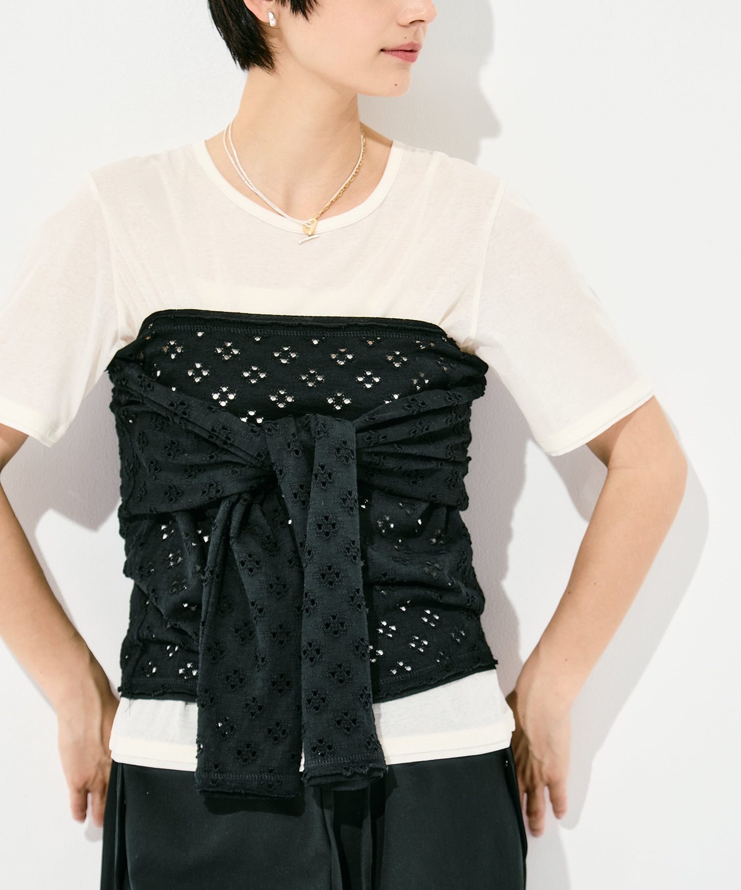 Two-Ways Spencer Basque Shirt - Cutwork RhodolirioN