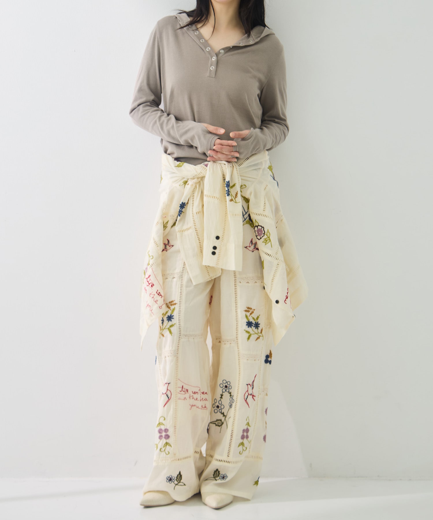 Embroidery Patchwork Trousers TODAYFUL