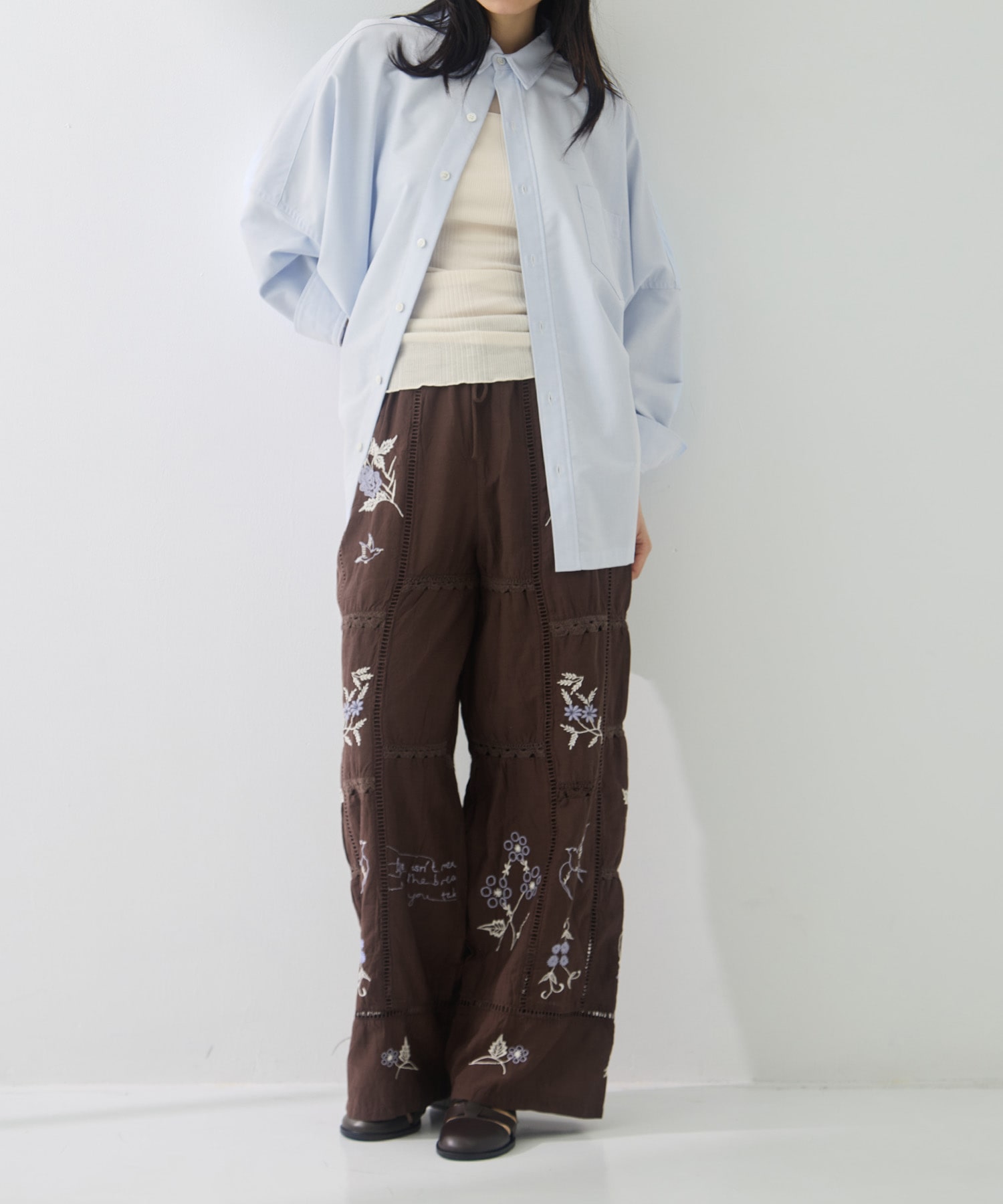 Embroidery Patchwork Trousers TODAYFUL