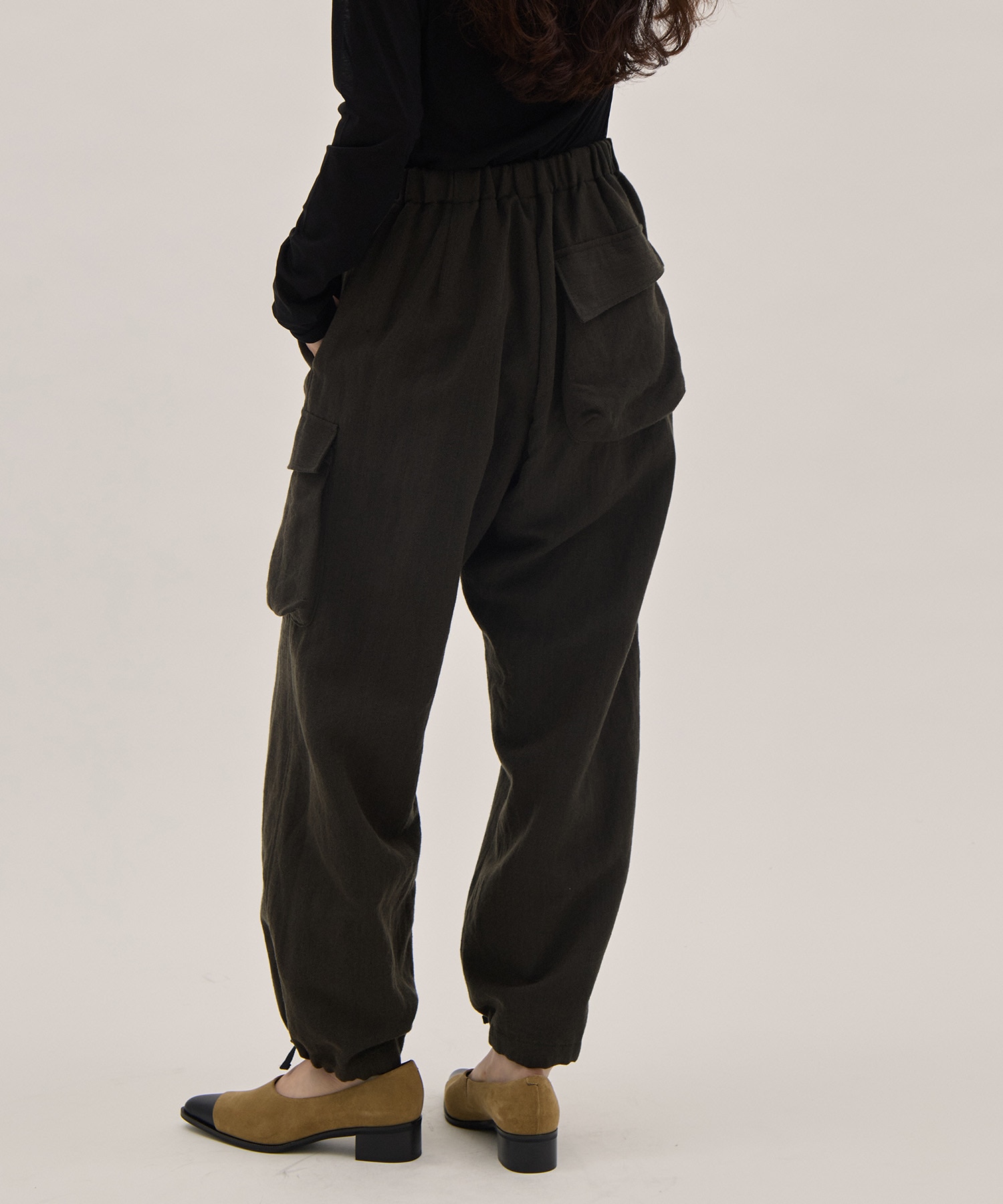 Wool Linen Herringbone Cargo Pants PONTI