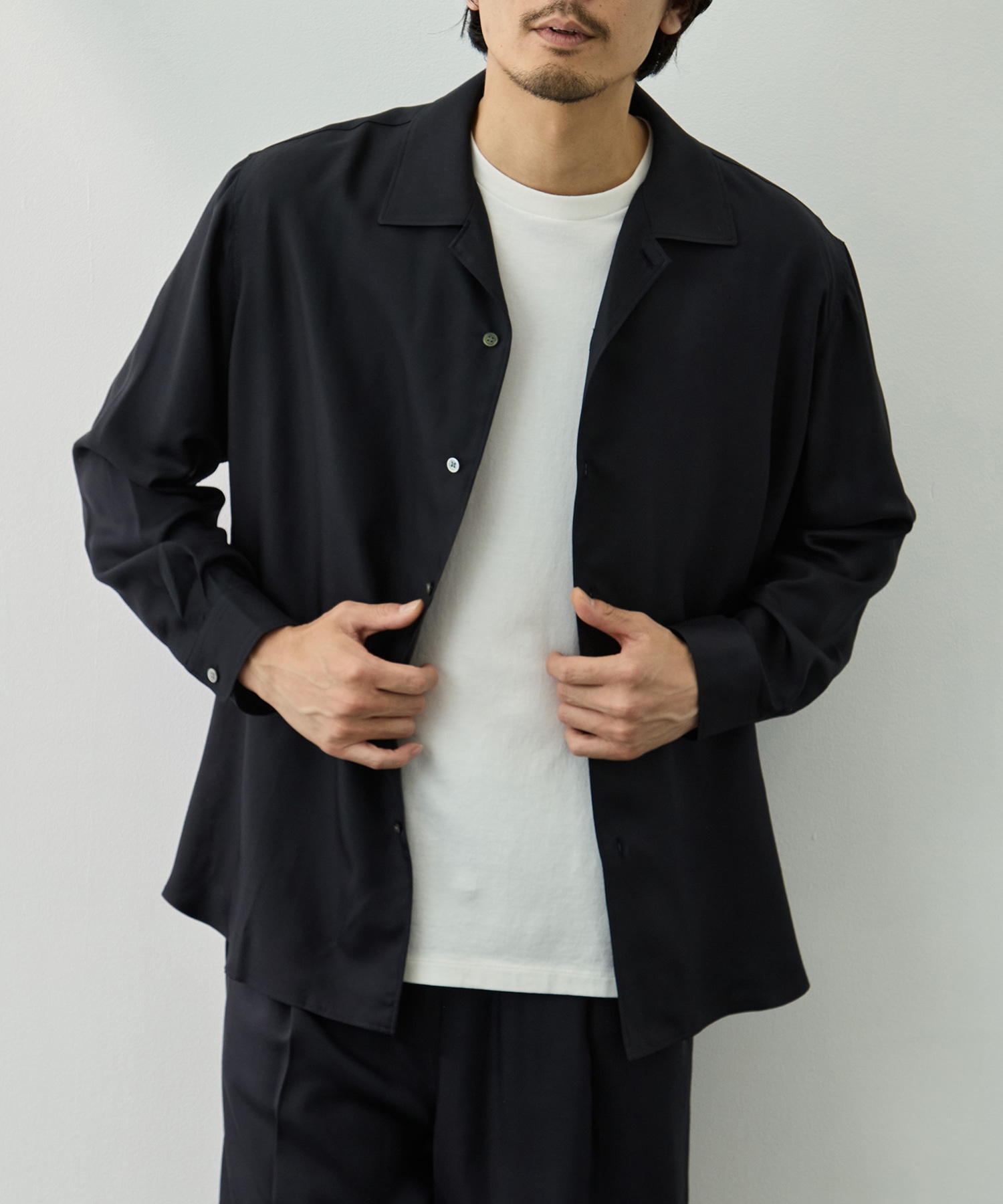 VACANCES / WASHABLE MATTE SILK LS SHIRT BODHI