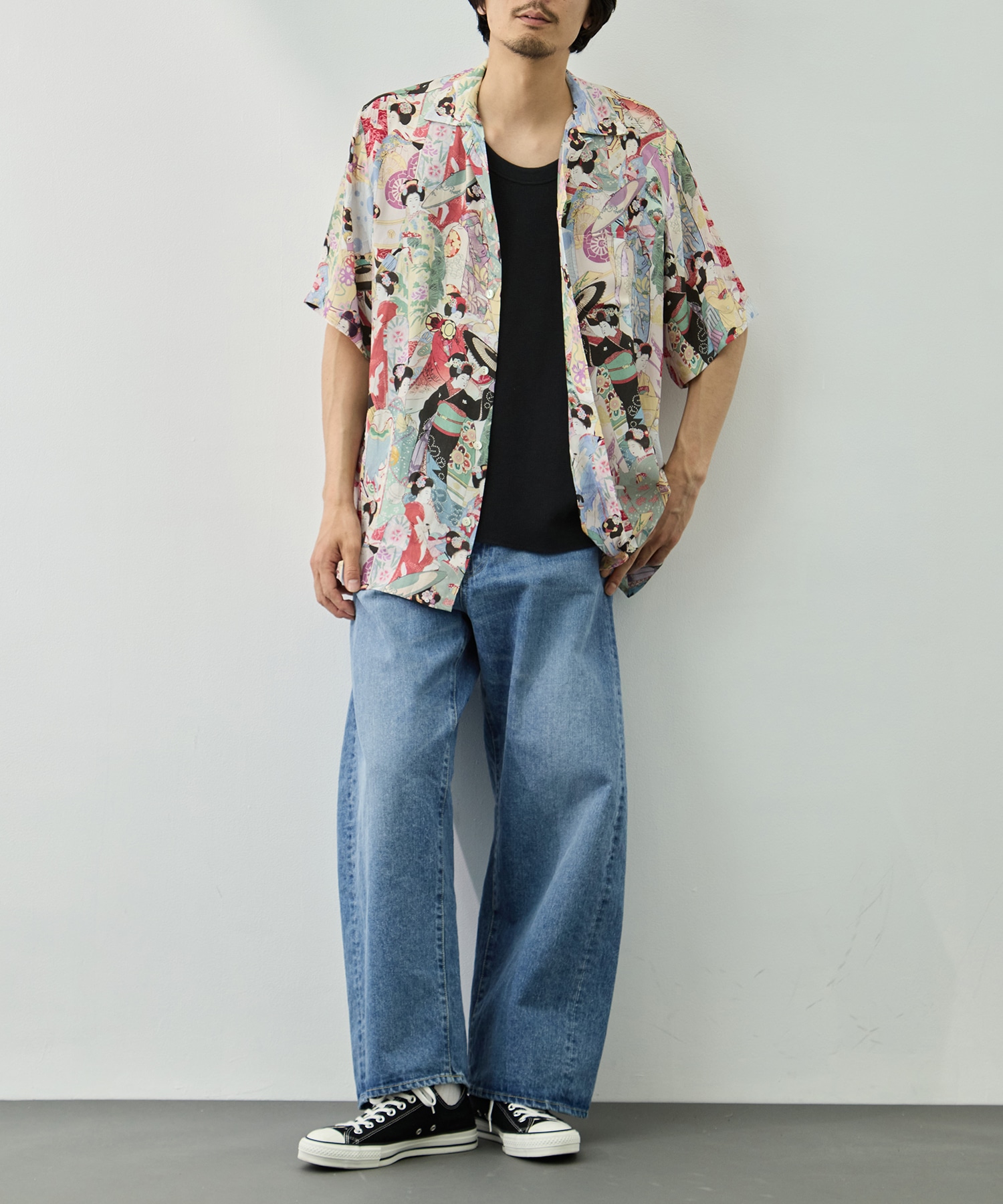 SILK CUPRO SHORT SLEEVE ALOHA SHIRT〈MAIKO〉 NIPOALOHA