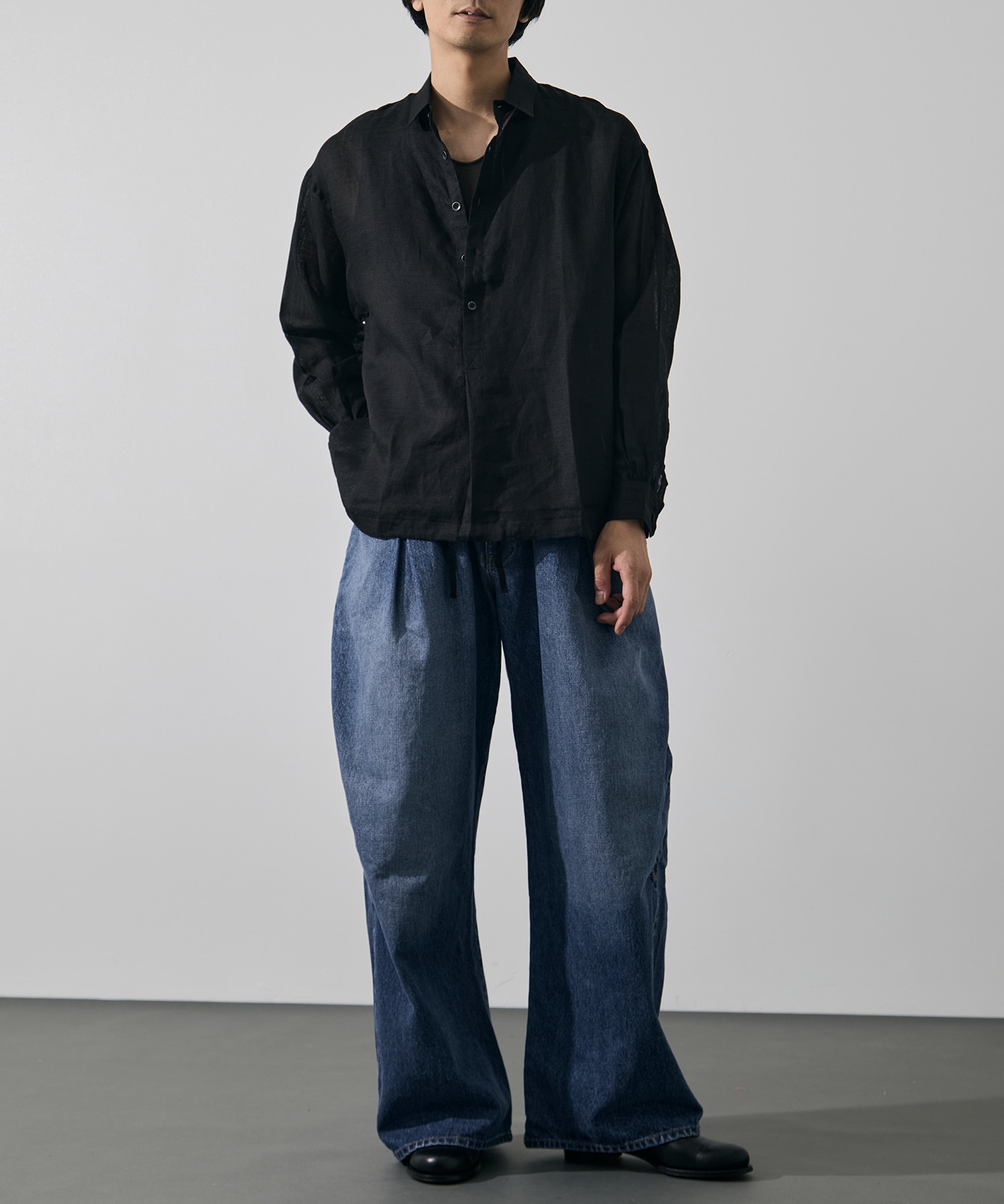 3D cutting denim pants KHOKI
