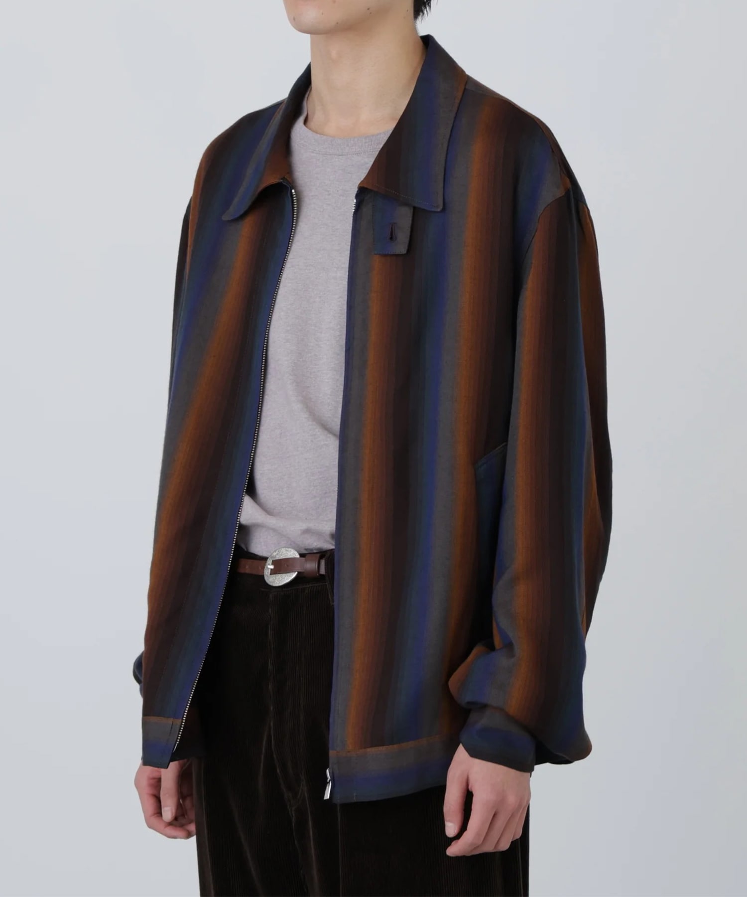 DRIZZLER JACKET -Wool Rayon Gradetion stripe- SEVEN BY SEVEN