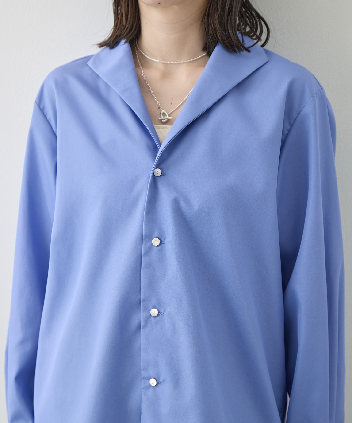 Cotton Broad French Shawl Collar Shirt blurhms