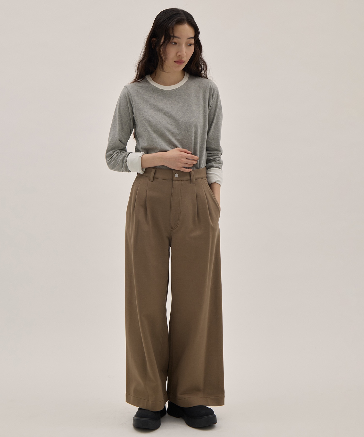 Hard Compact French Terry Wide Pants PHEENY