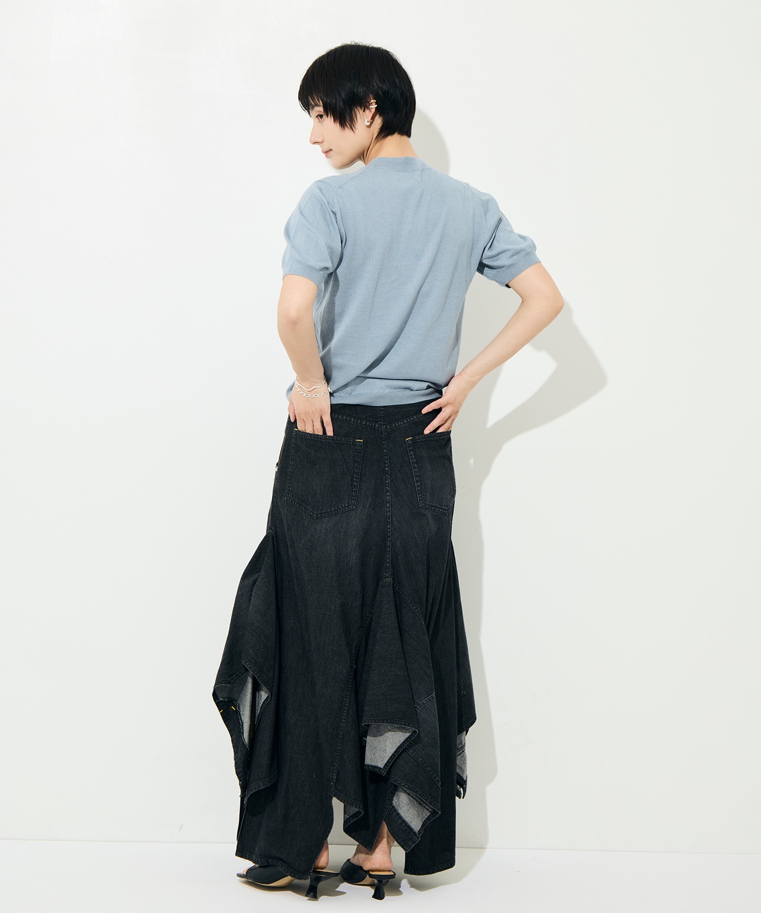 DOUBLE DENIM SKIRT BELPER