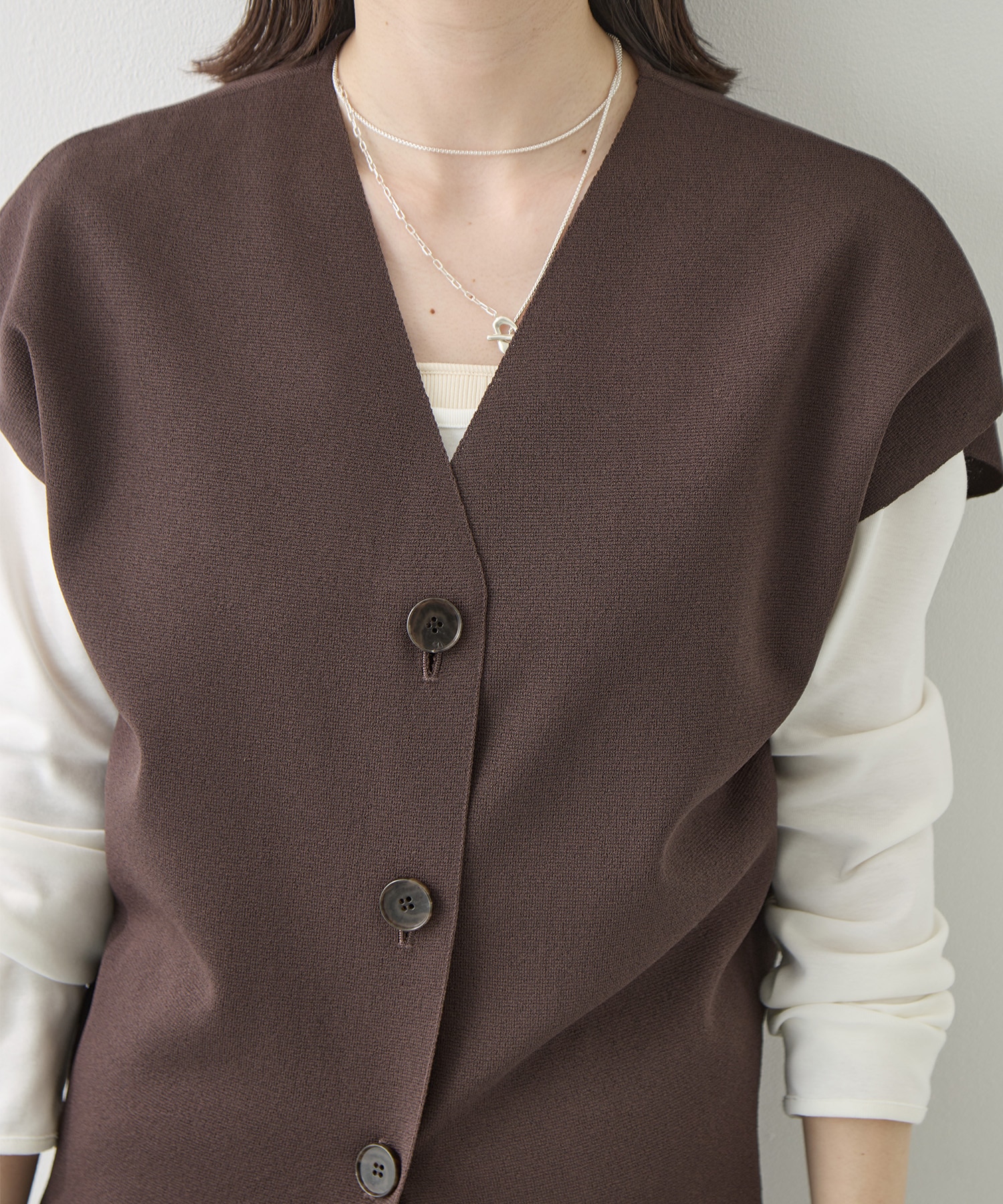 Dry Milano-rib Knit Vest WRAPINKNOT