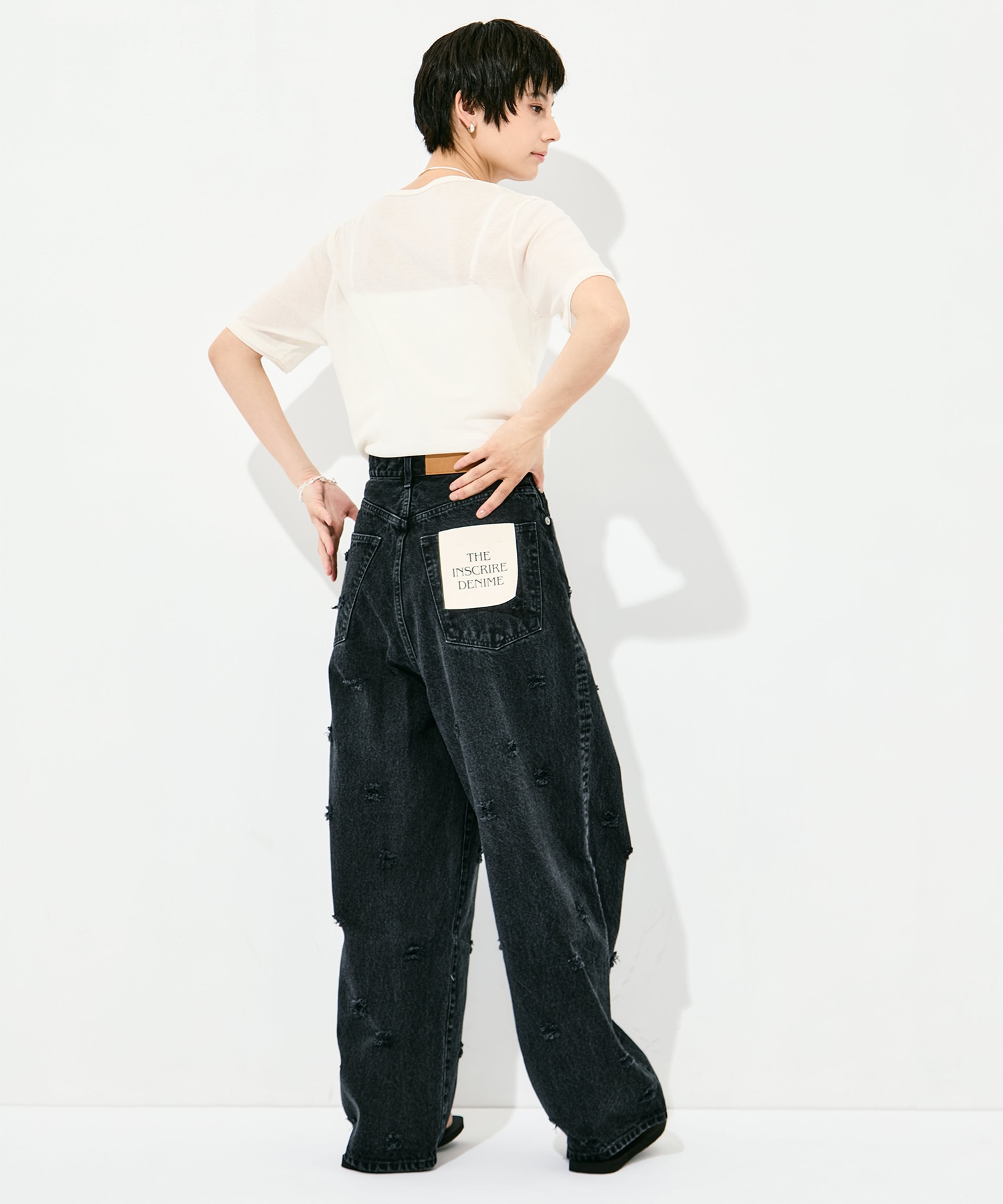 Dot Hole Denim Pants INSCRIRE