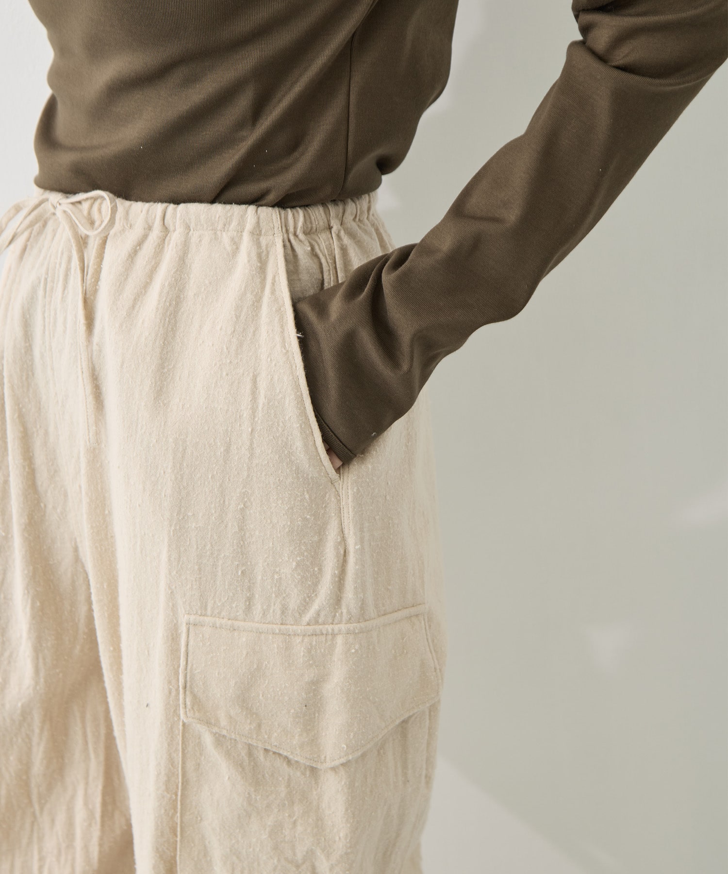 Silk/Cotton Nep Side Seamless 4P Pants blurhms