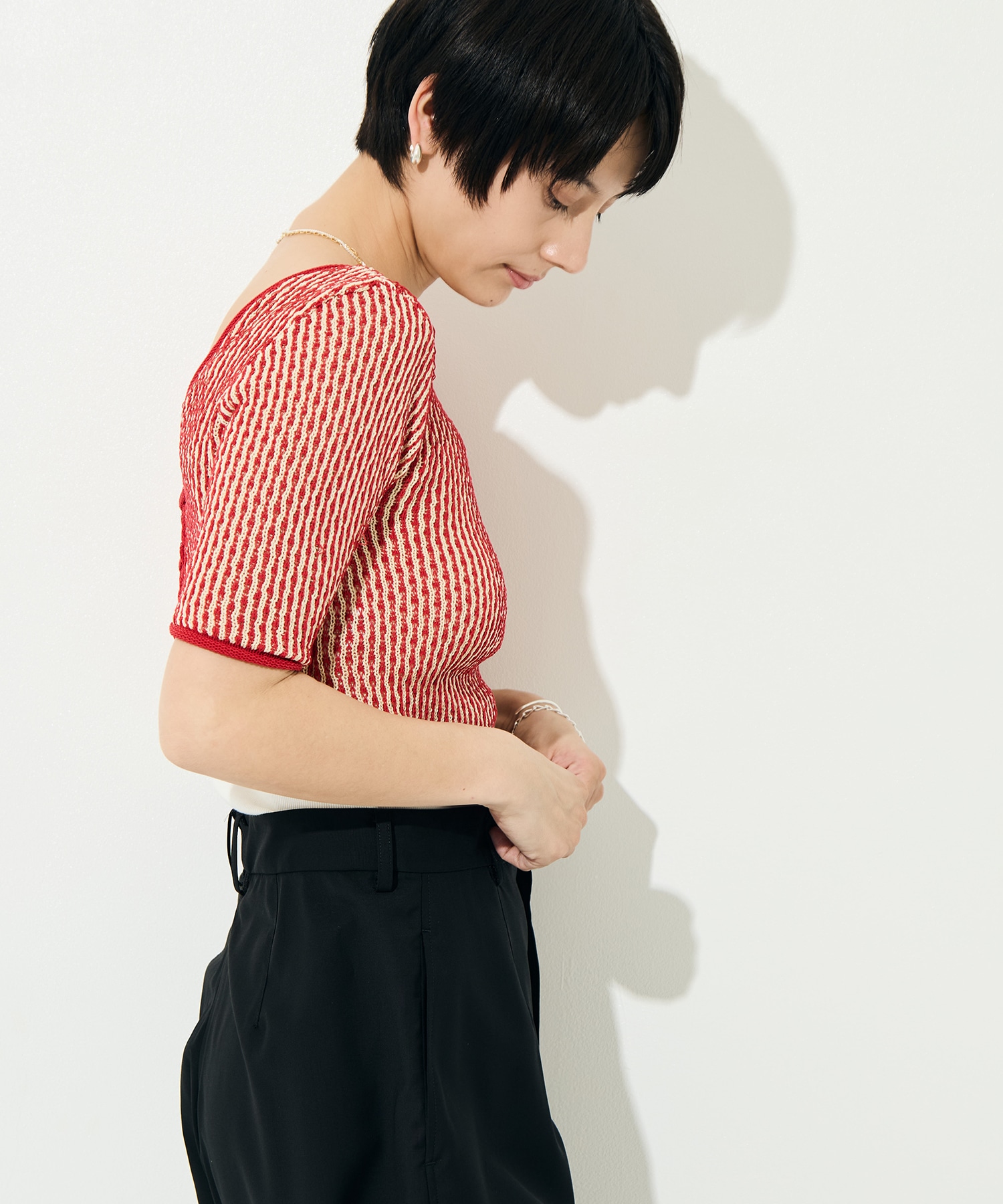 RIPPLE LACE-UP KNIT muller of yoshiokubo