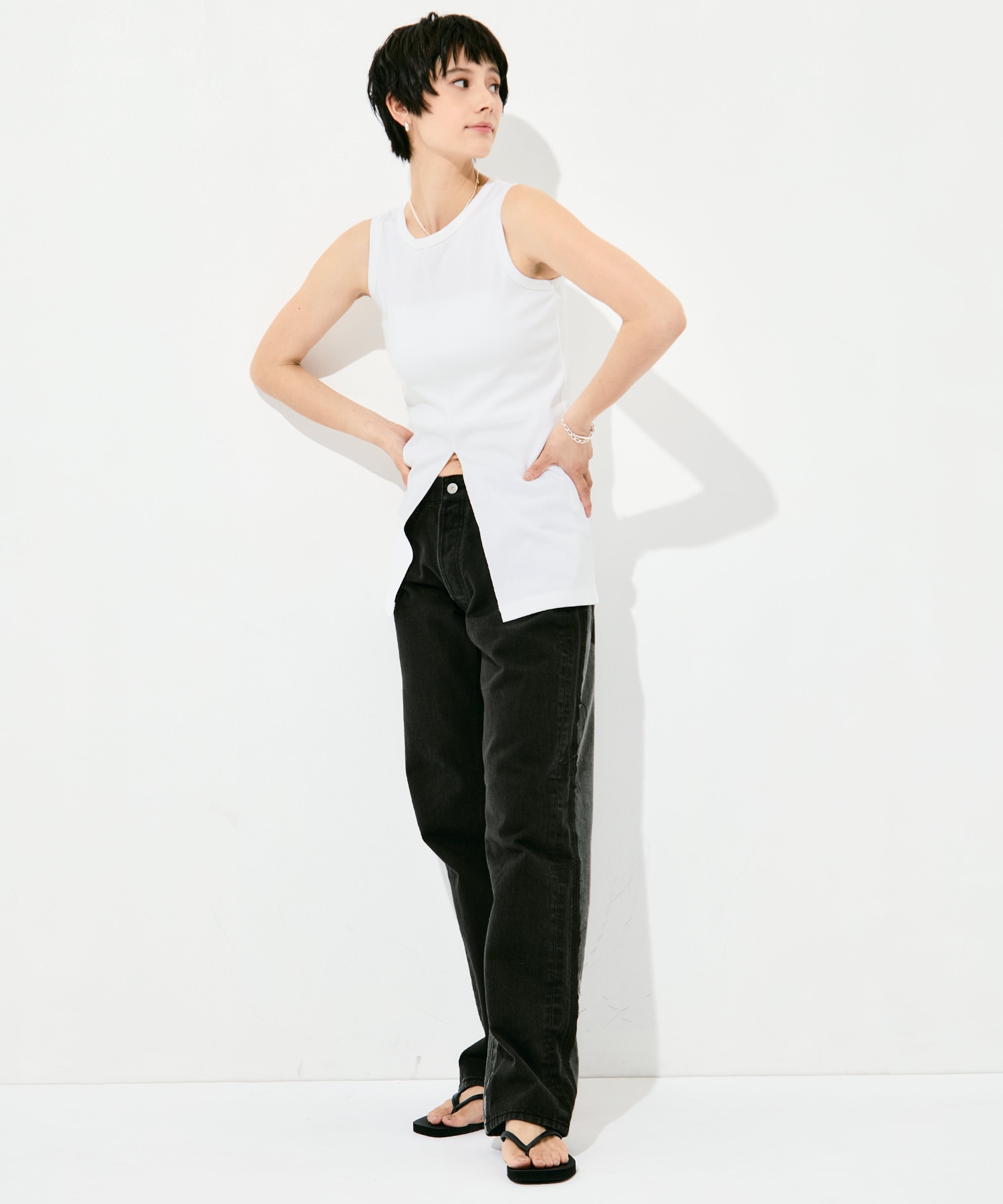 Sanfokin Cotton Slit Tanc-top WRAPINKNOT