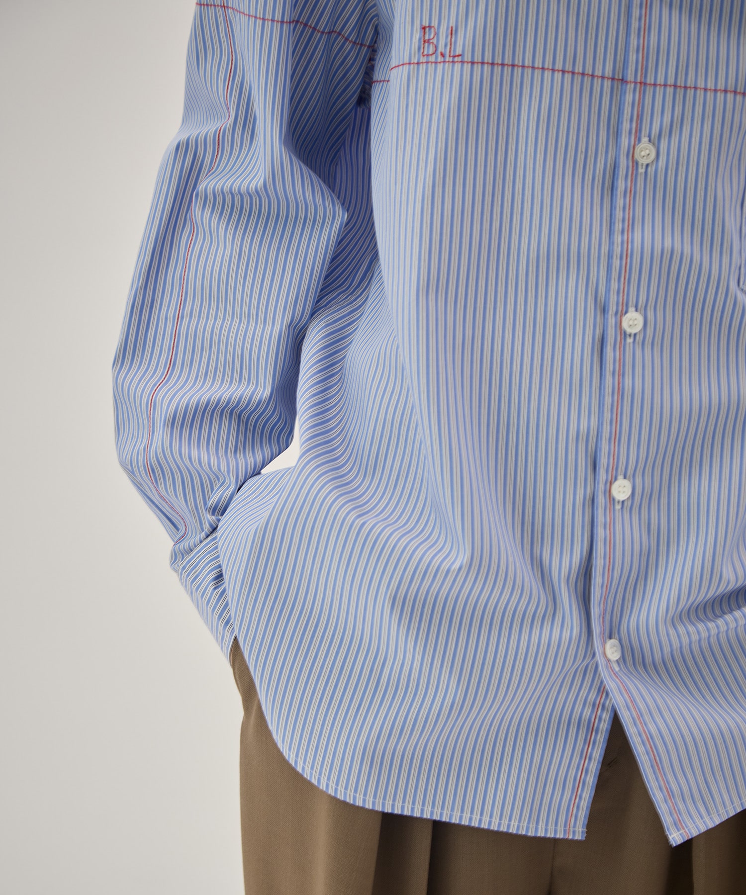 Round collar shirt KHOKI