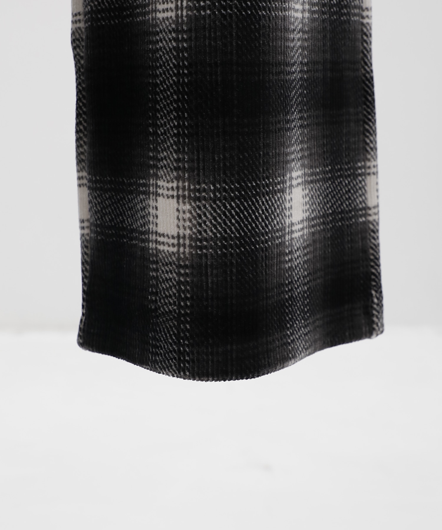 Ombre Check Stretch Corduroy Wide Pants PHEENY