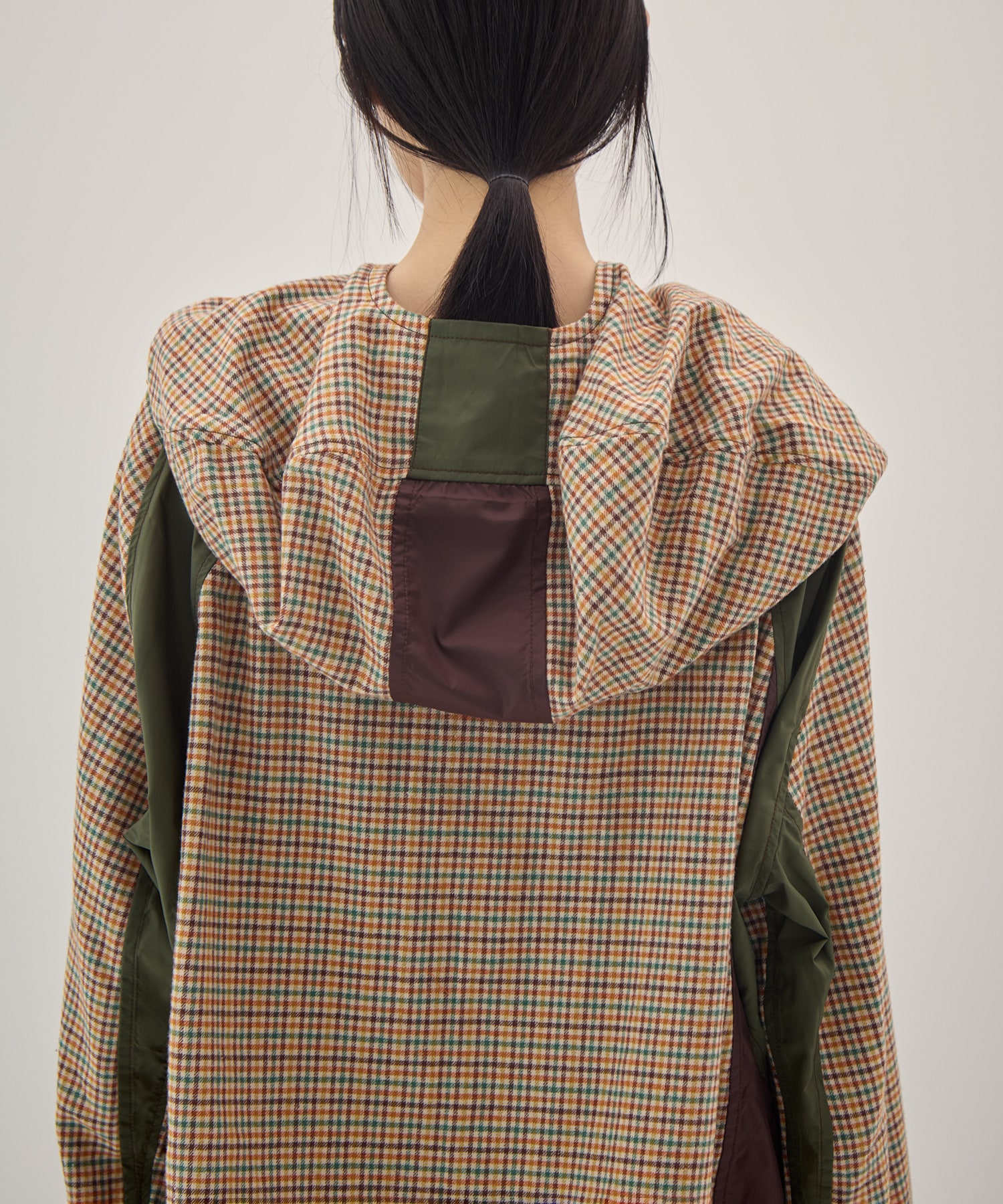 Checked smock shirt KHOKI