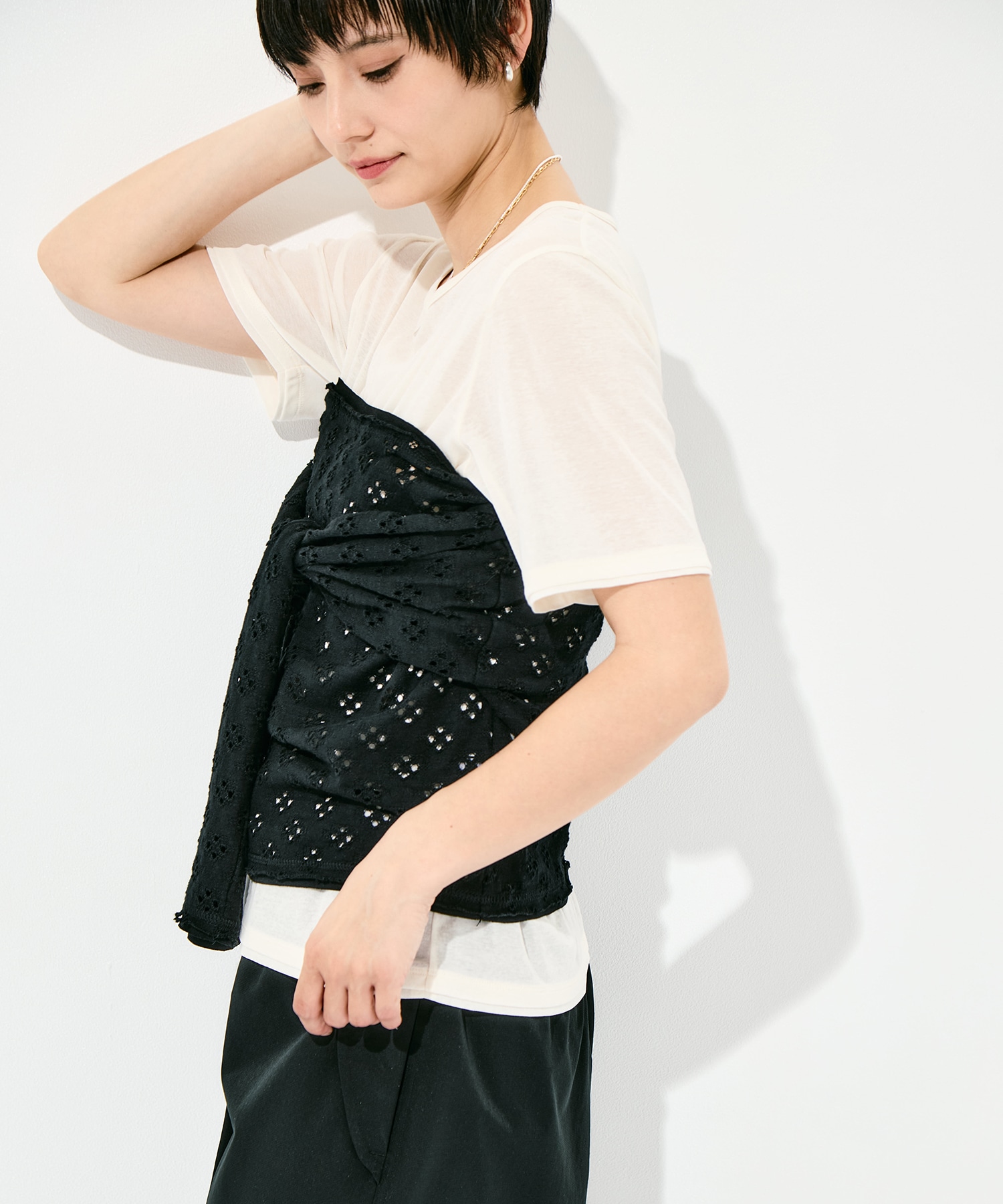 Two-Ways Spencer Basque Shirt - Cutwork RhodolirioN