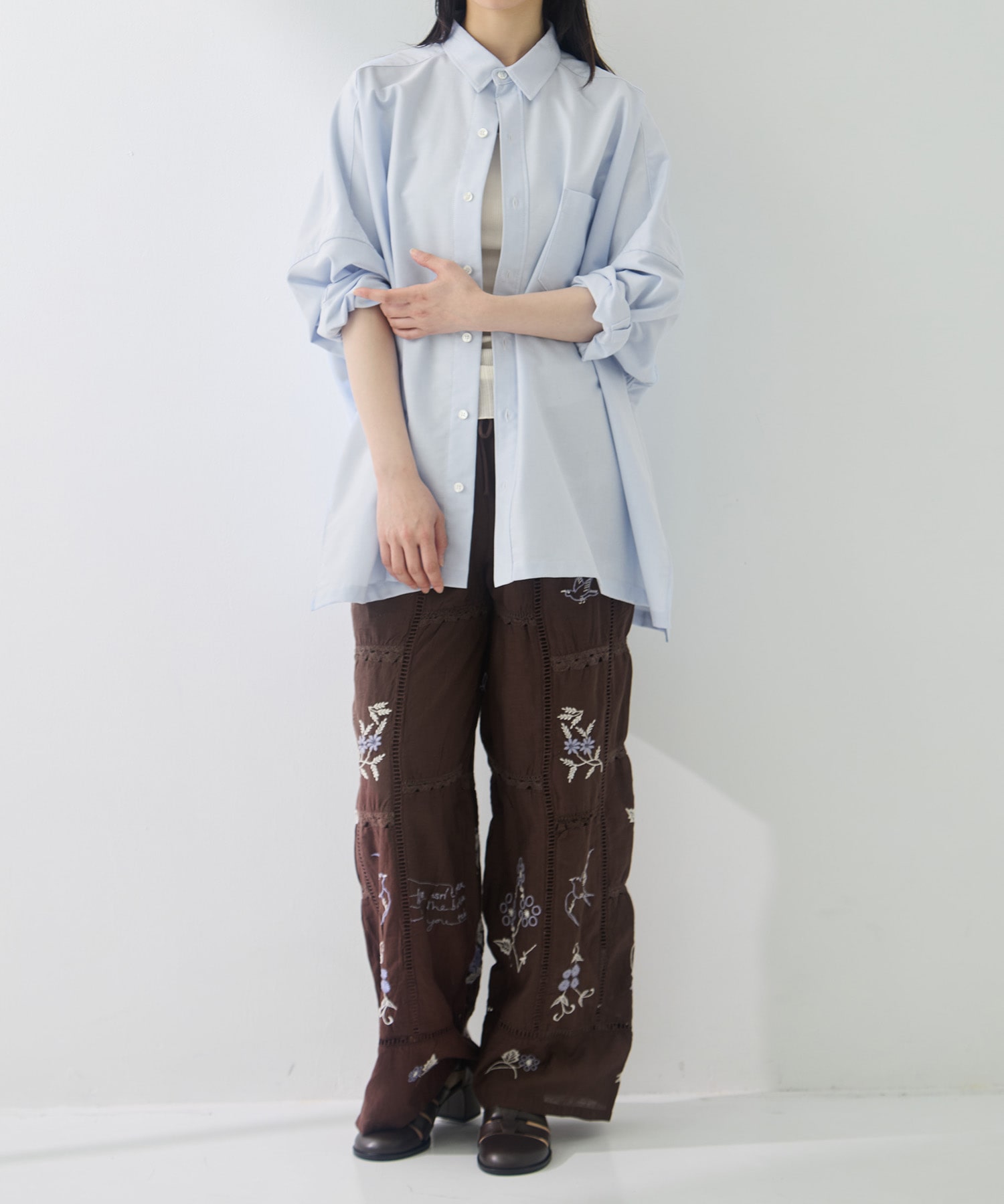 Embroidery Patchwork Trousers TODAYFUL