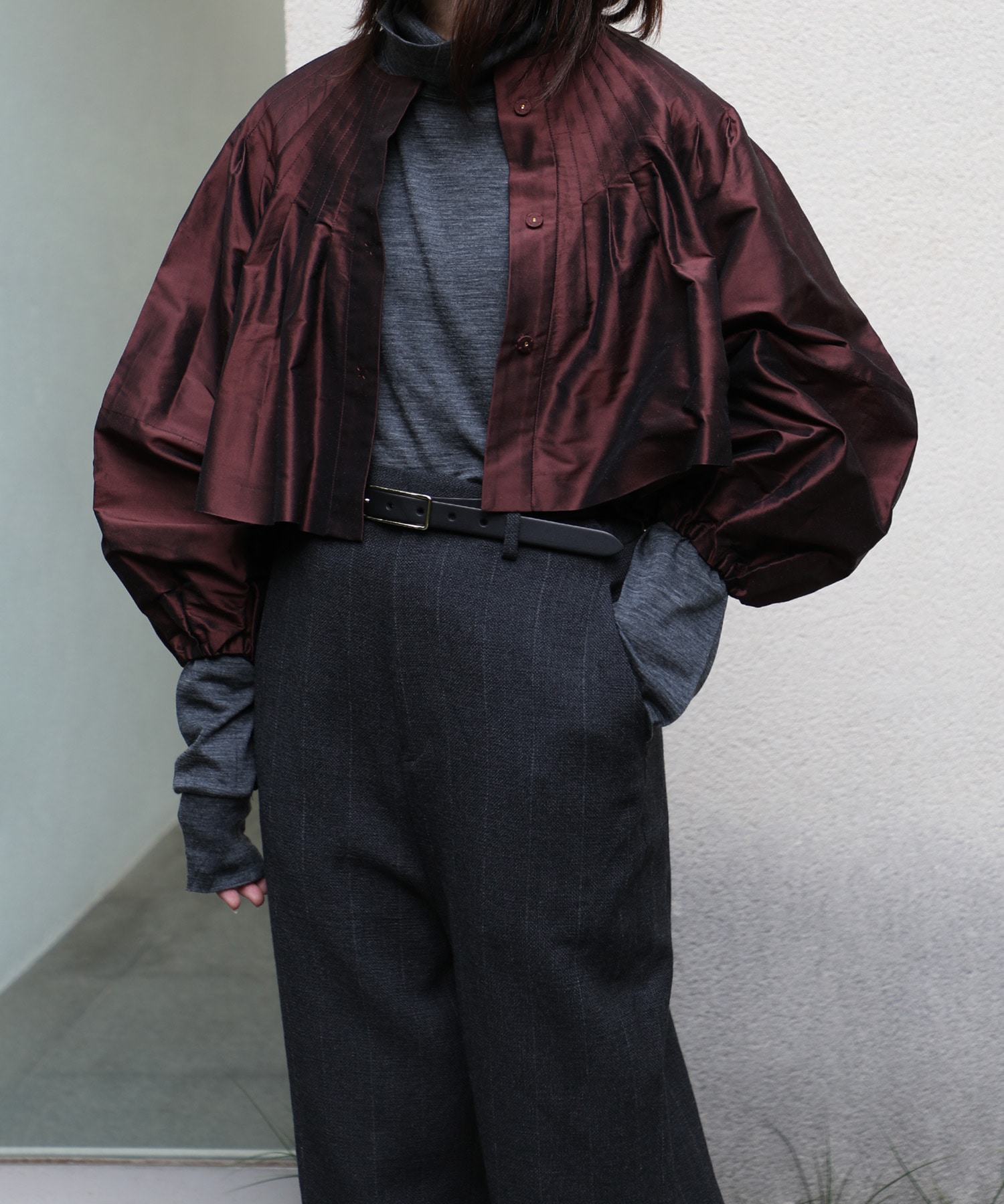 SILK DUPION CROPPED JK TOURNON.
