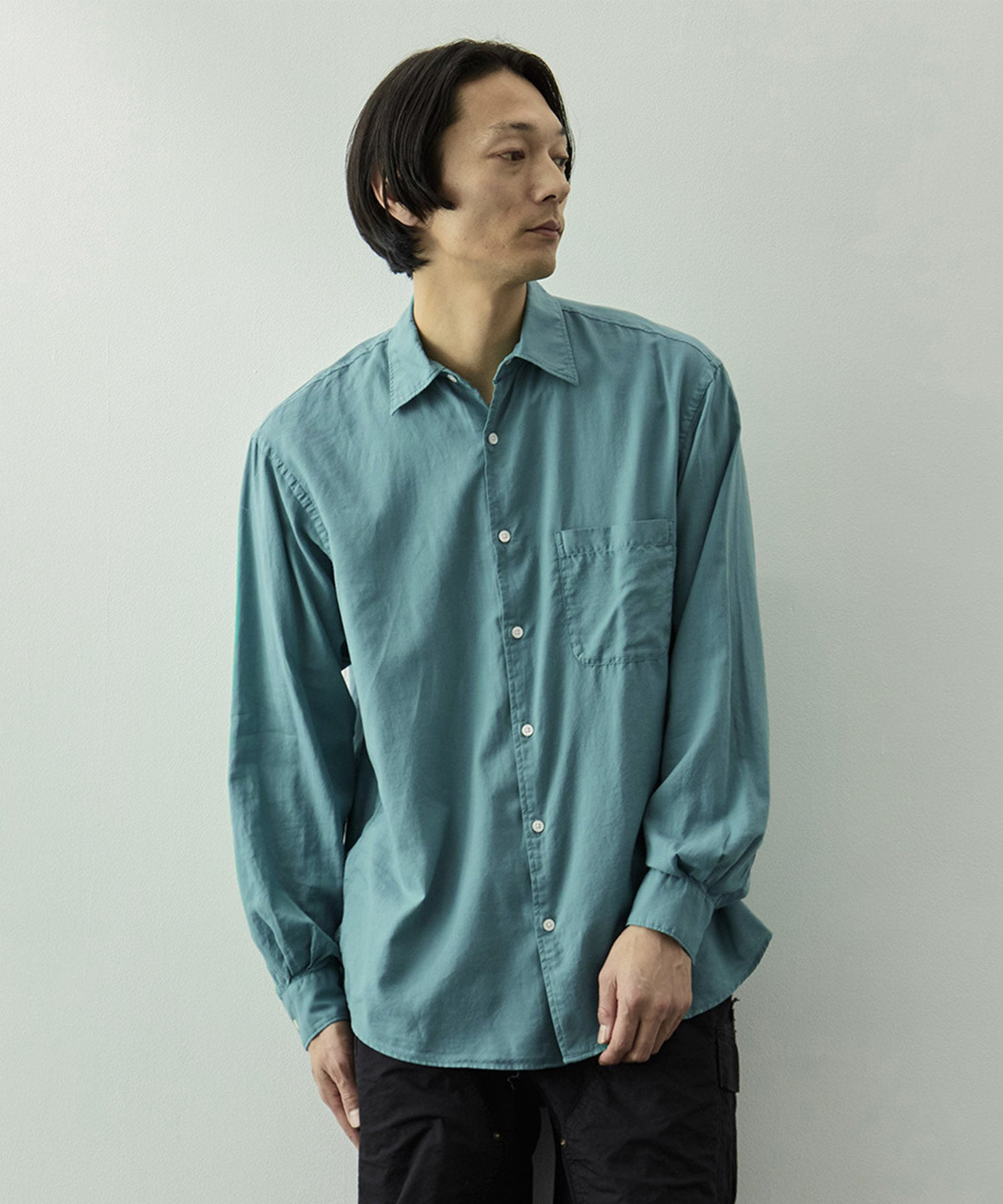 Cotton Silk Twill Garment-dyed Loosed Shirt