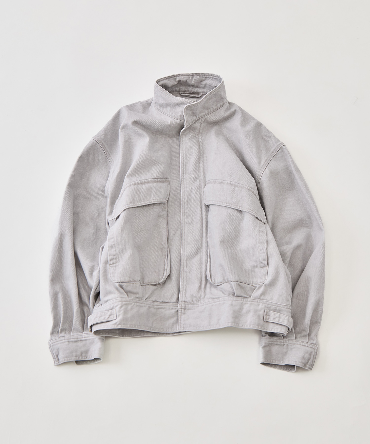 Suface Dyed Denim Stand Collar Blouson