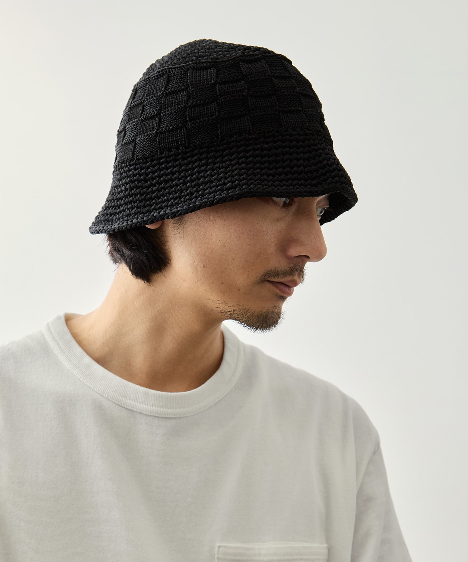 POLY KNIT BUCKET HAT (CHECKERBOAD)
