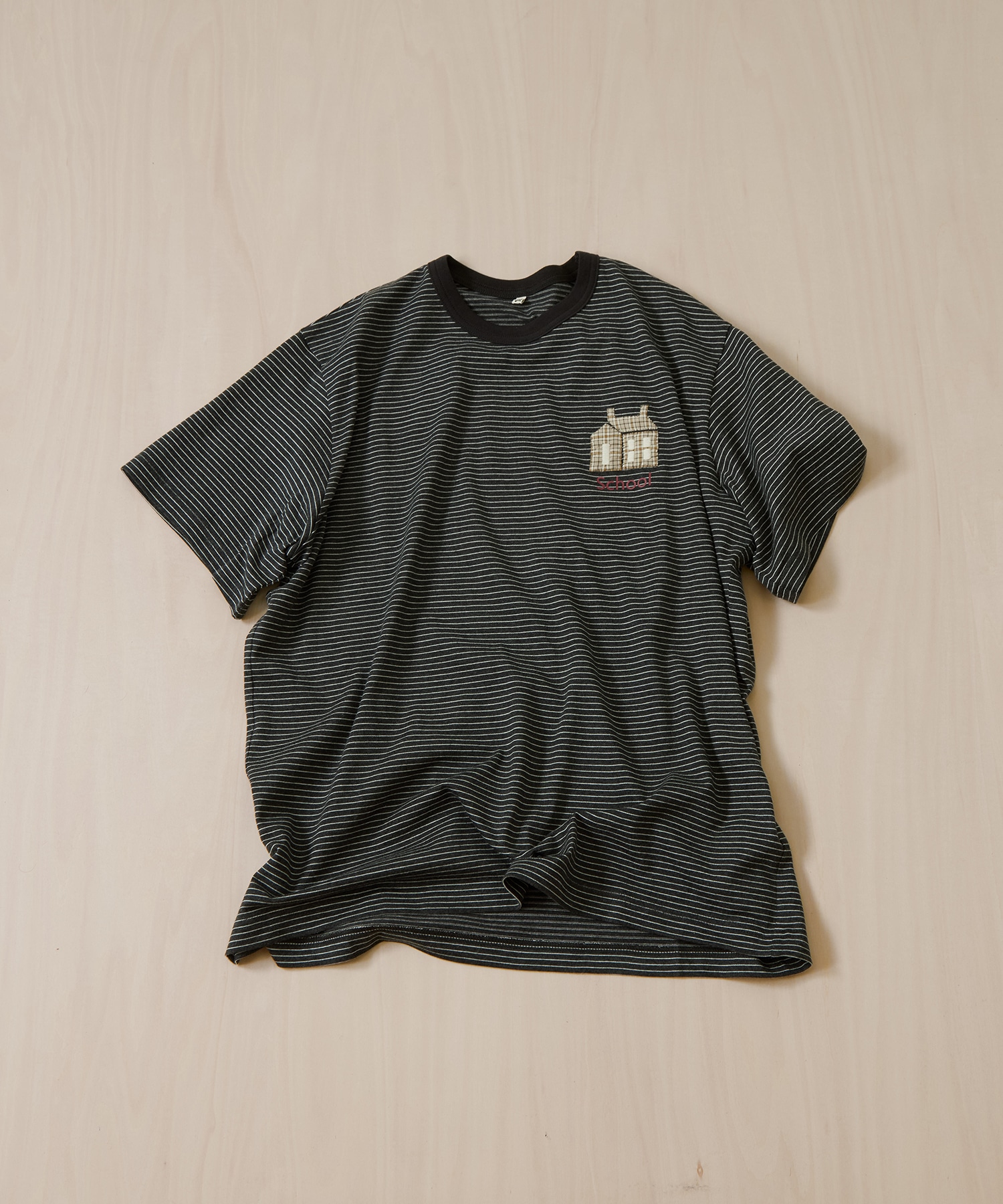 Hand-Embroidered Stripe T-Shirt