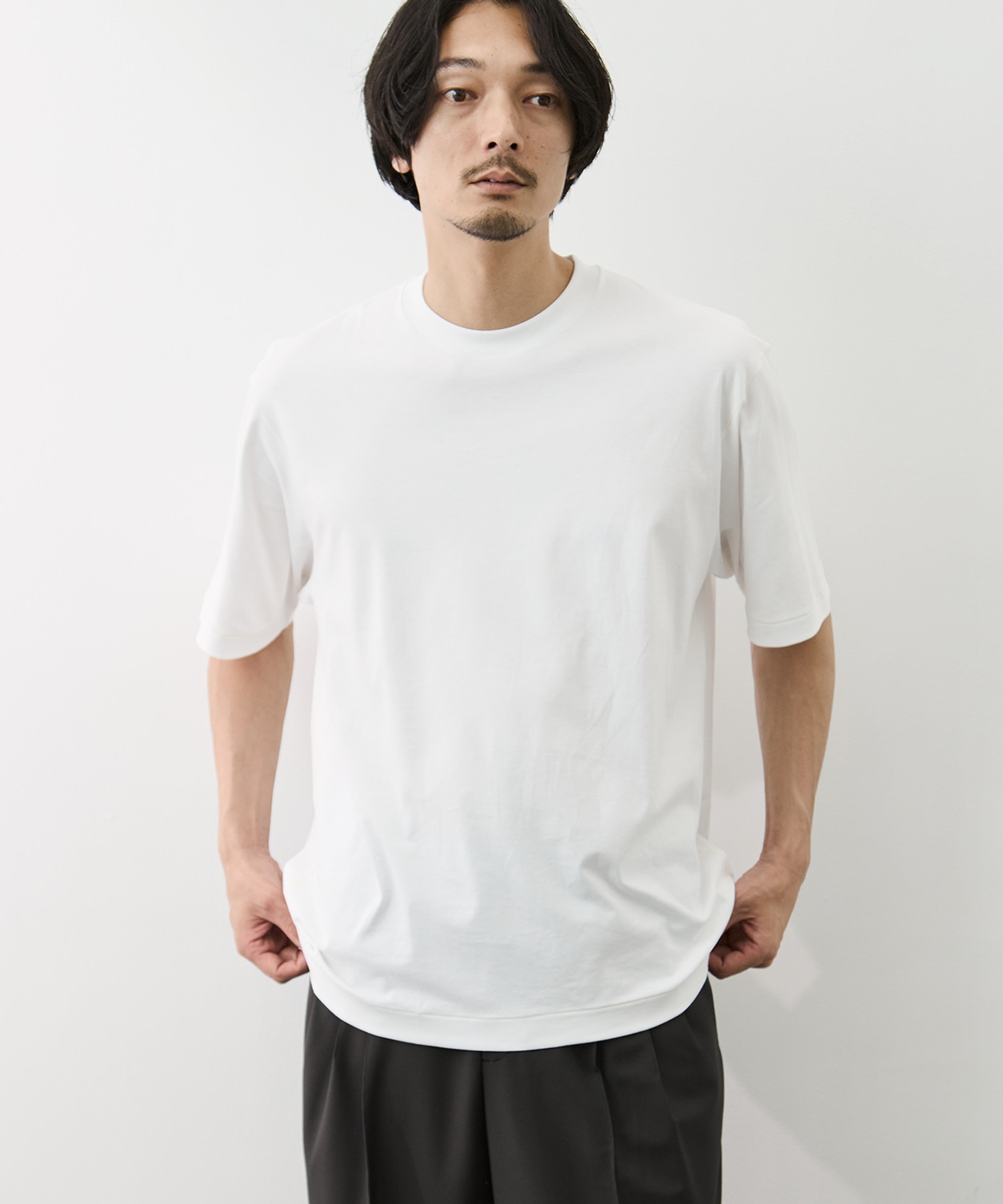 Color Stitch Crew Neck Short Sleeve T