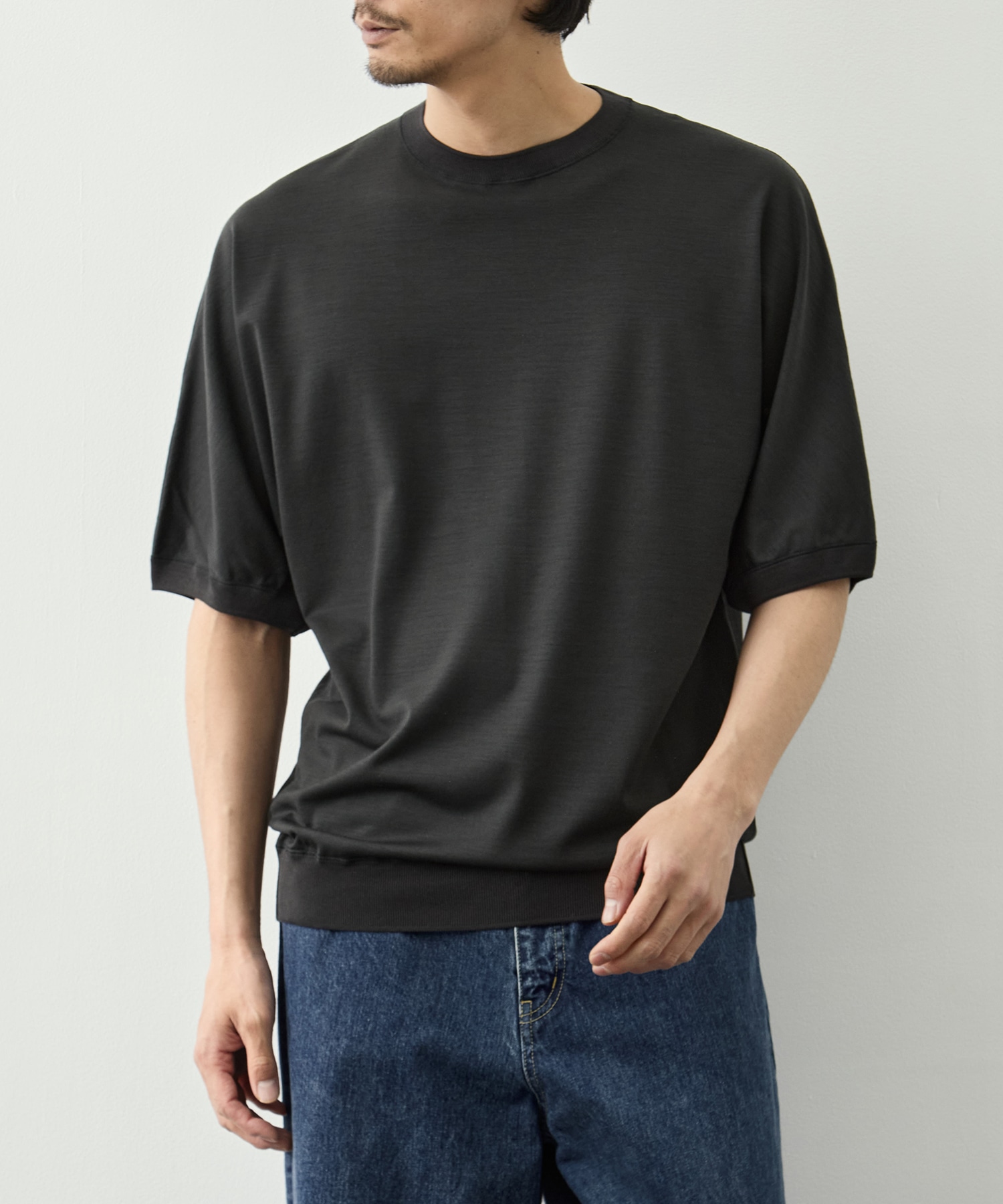 Knit Crew Neck Half Sleeve Pull Over