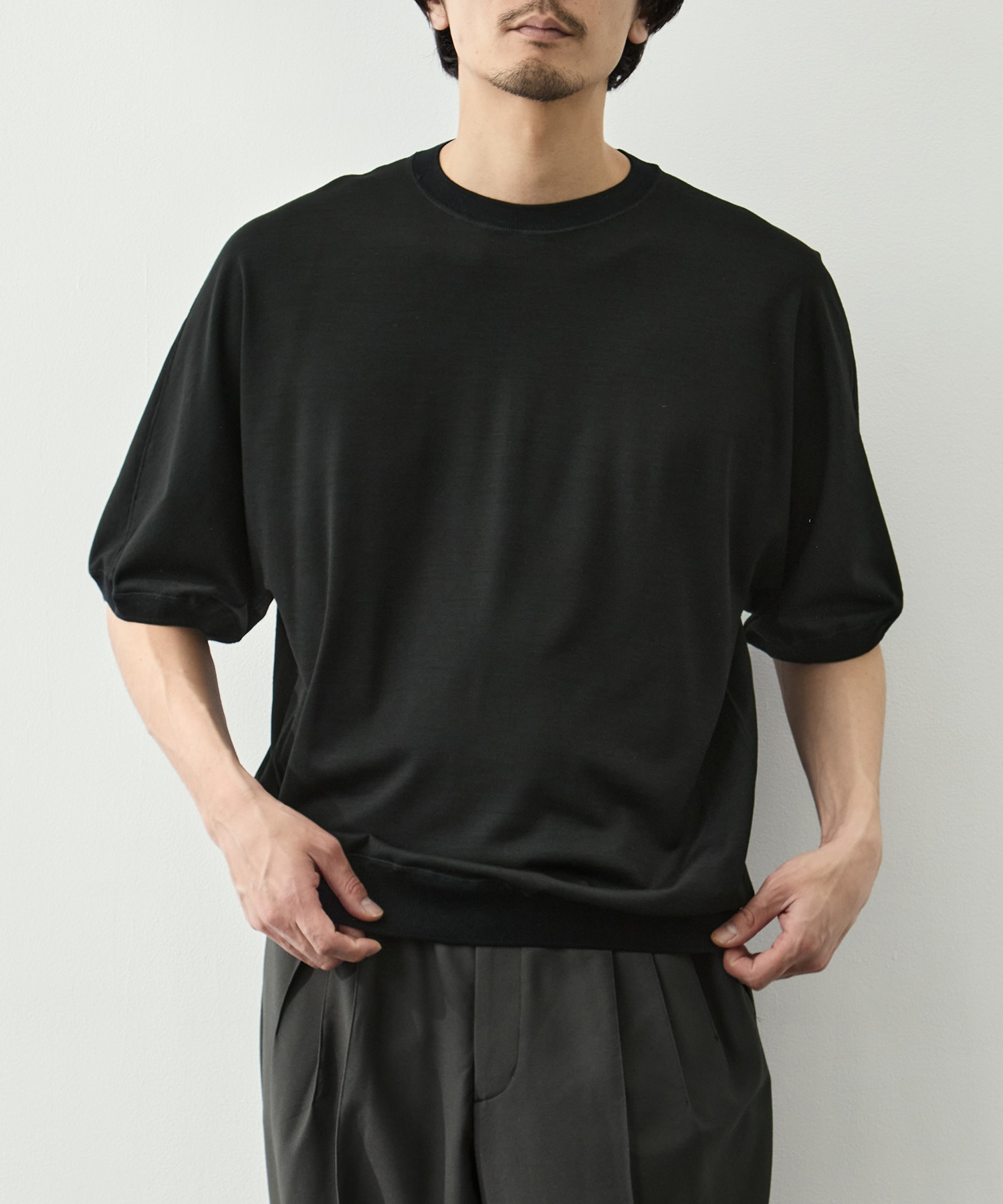 Knit Crew Neck Half Sleeve Pull Over