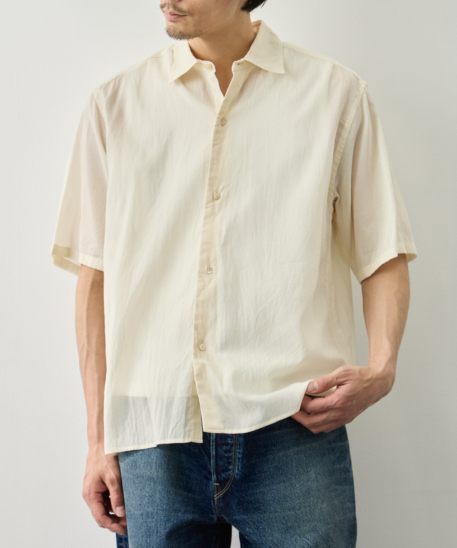 Silk-Co Voile Half-Sleeve Shirt