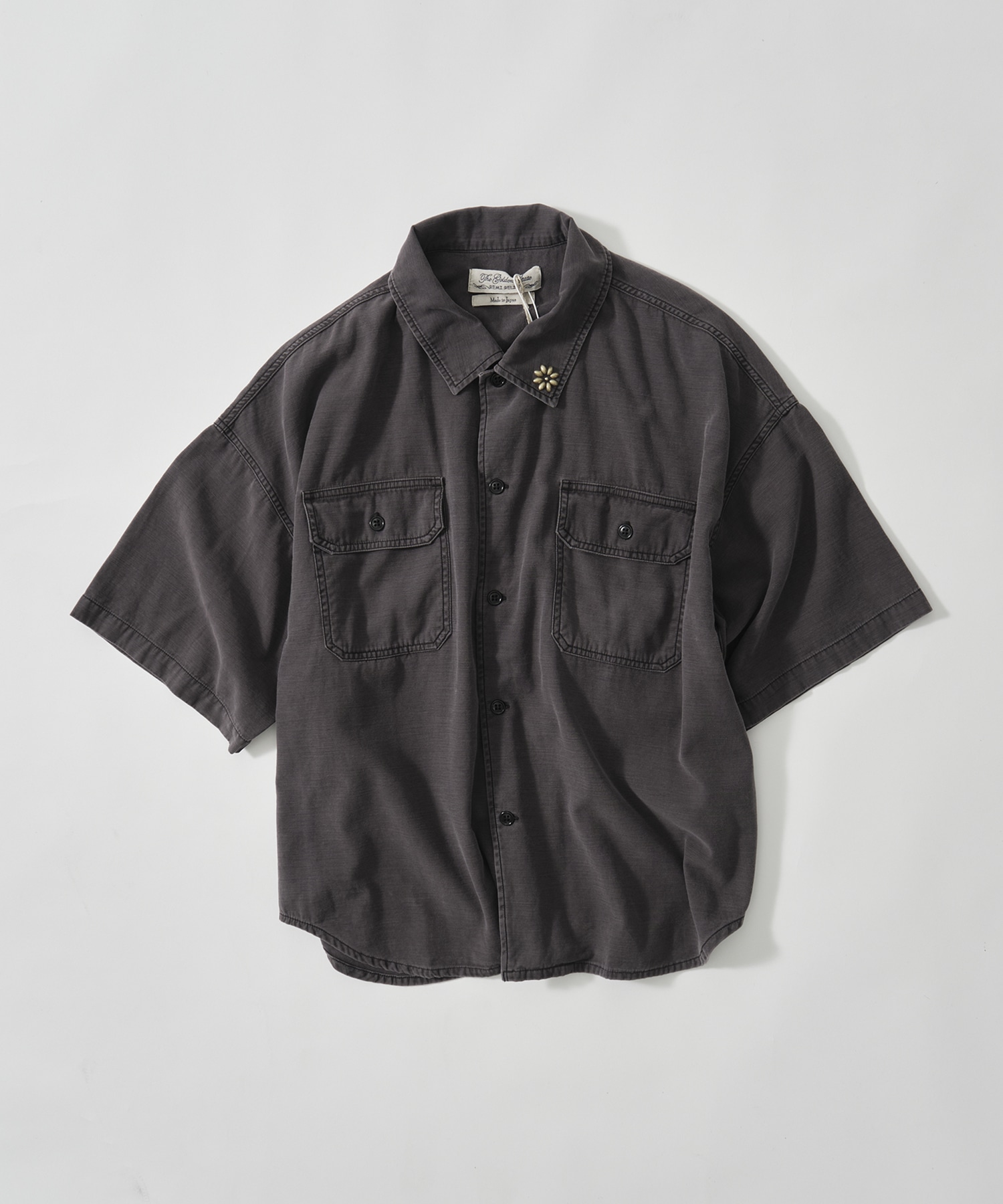 WIDE MILITARY S/S SHIRT(小花スタッズ)