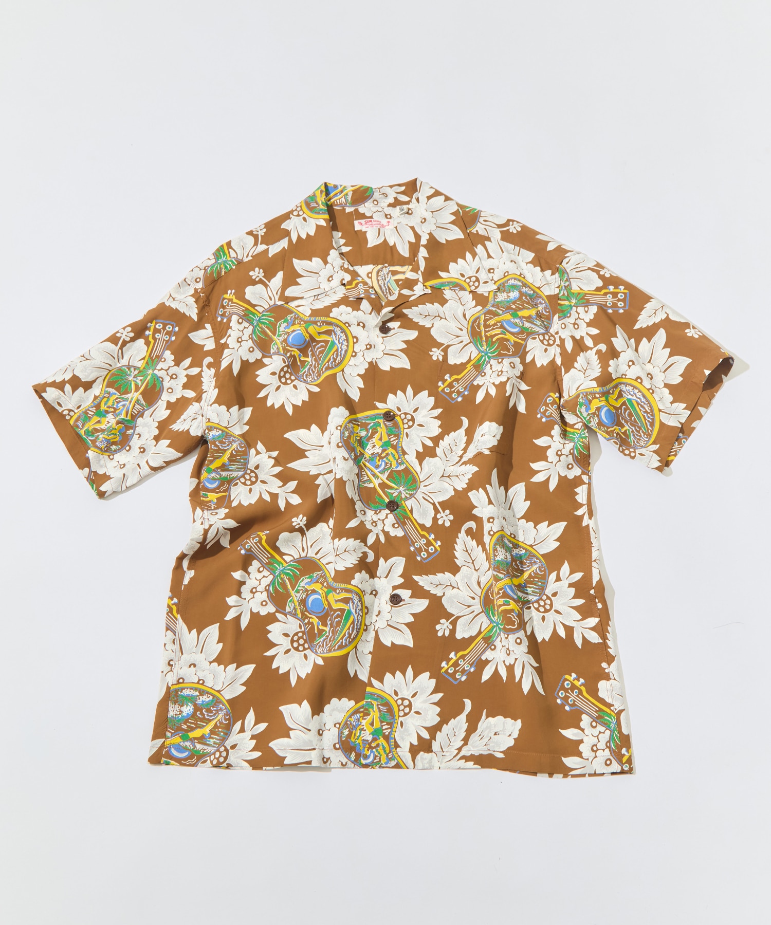 UKULELE MELODYS/S RAYON HAWAIIAN SHIRT