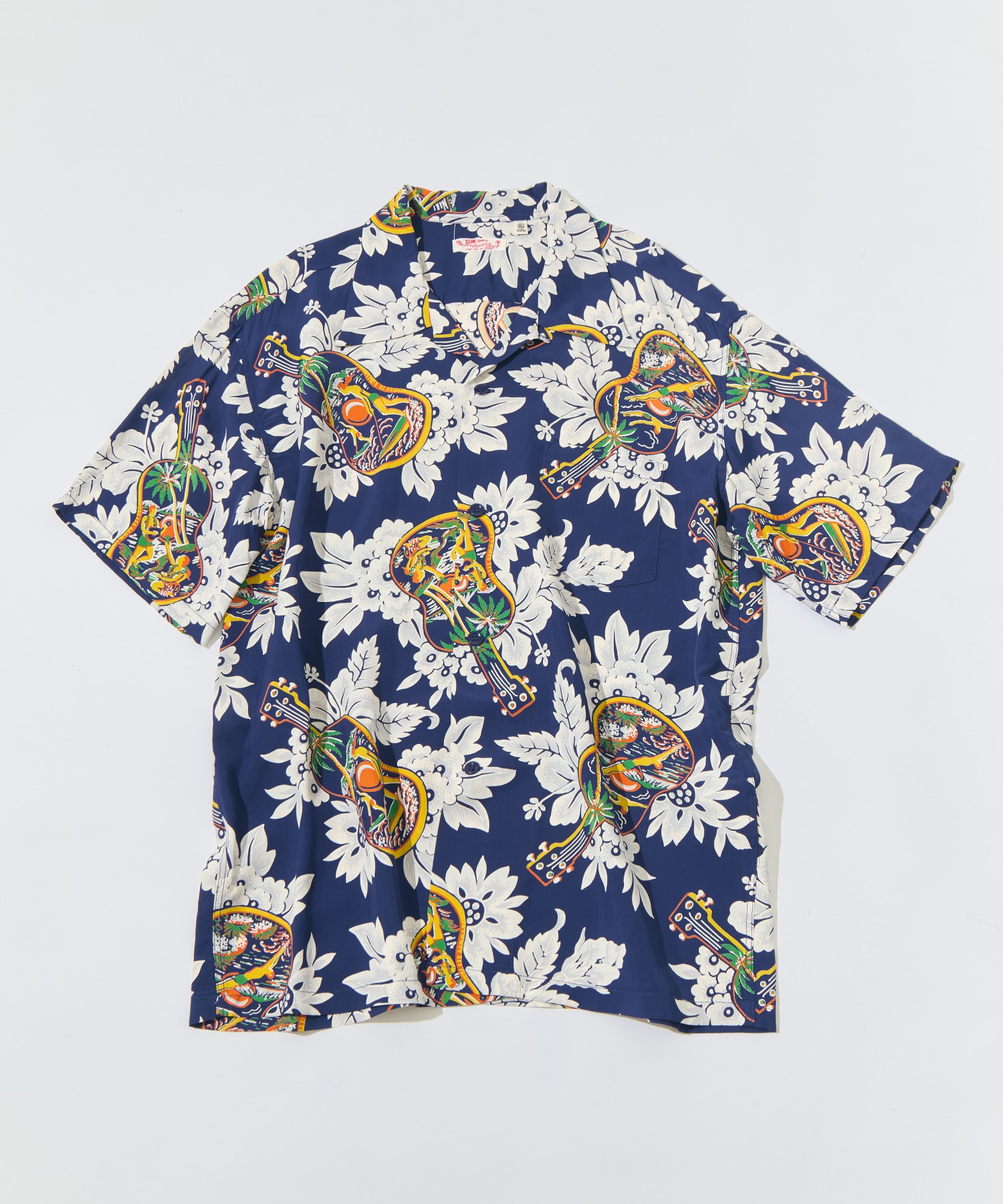 UKULELE MELODYS/S RAYON HAWAIIAN SHIRT