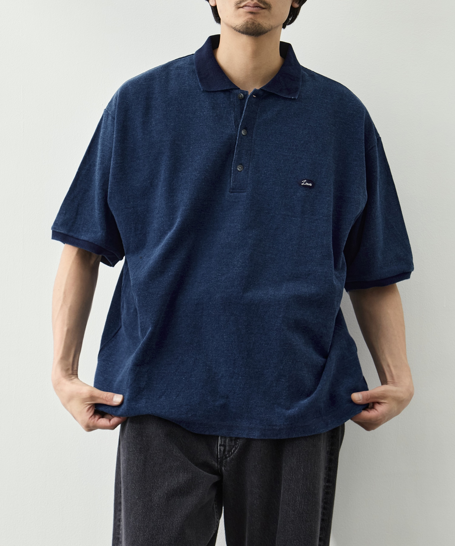 PC-006-3349-0040/BLUE/H/W INDIGO POLO SHIRT