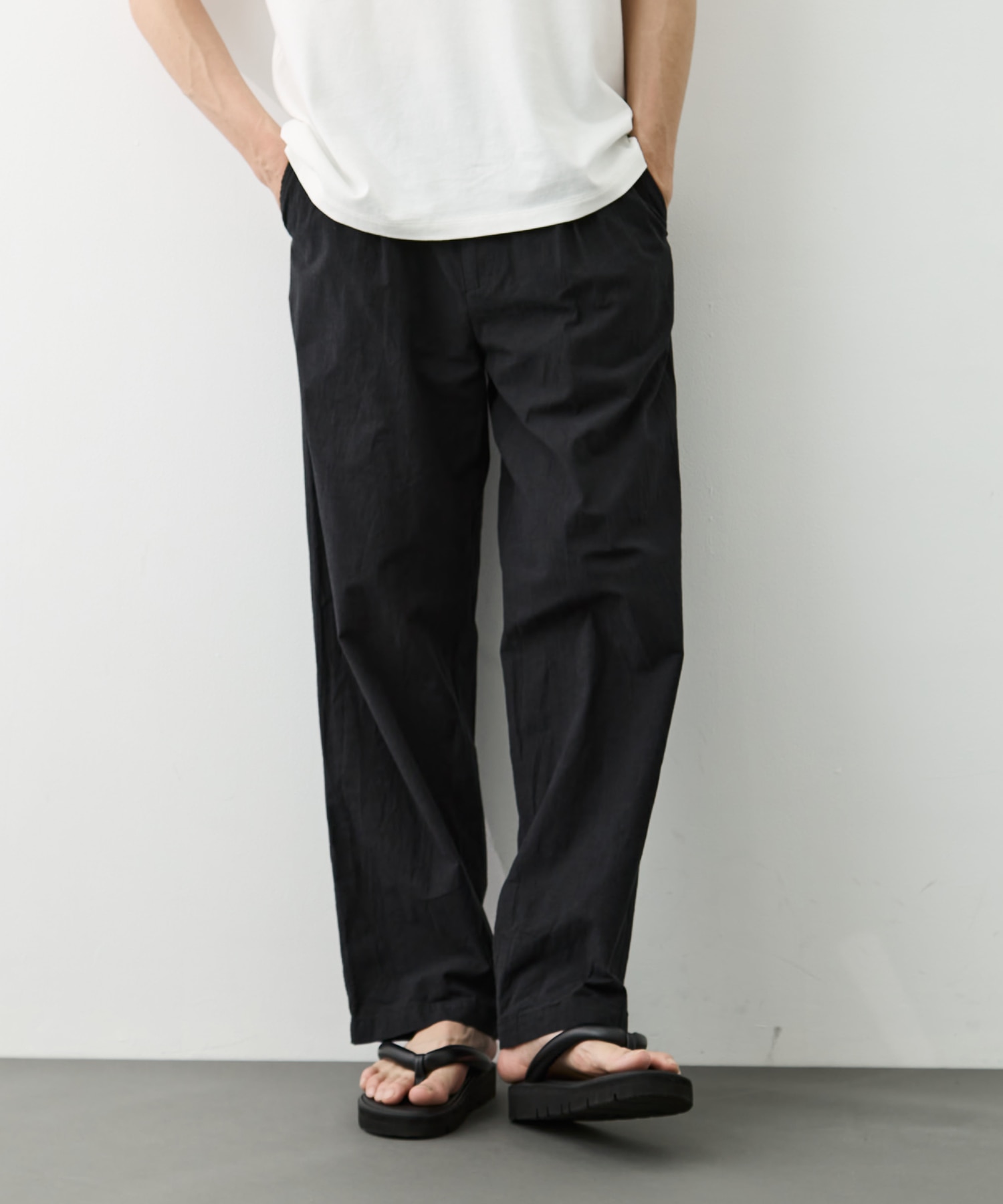 マナプールシャンブレー1タックパンツ