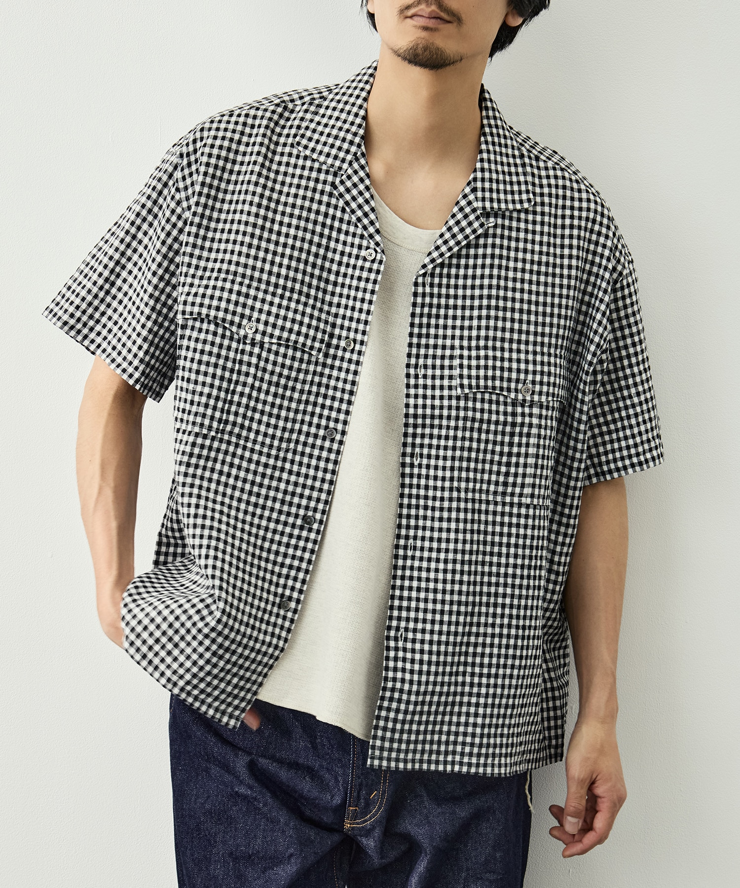PC-016-3979-0010/BK/KEROUAC LINEN GNGHM CK SHIRT