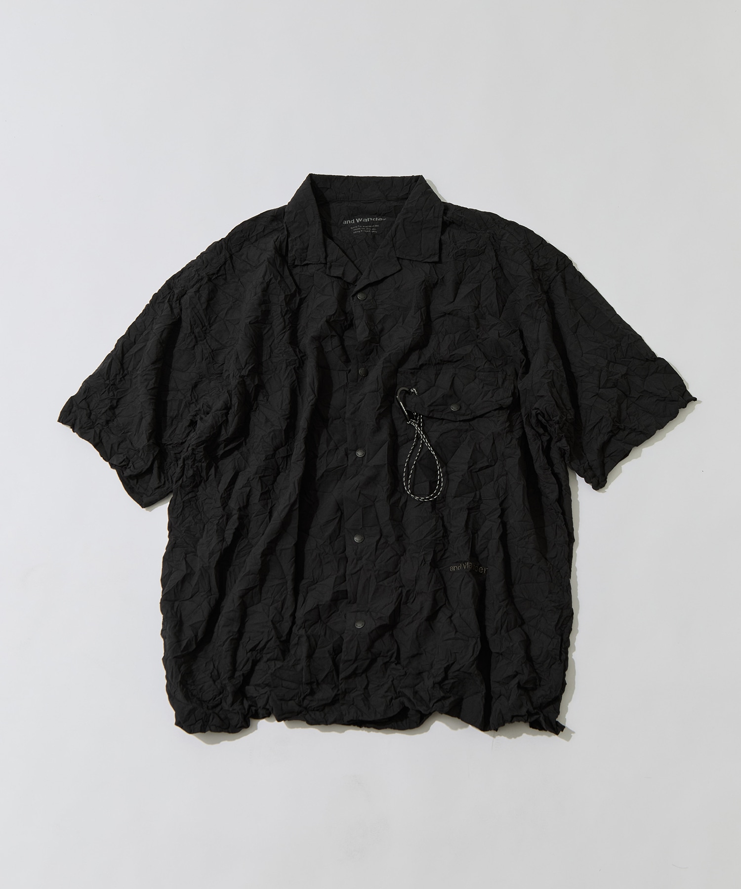 washer pleated open SS shirt