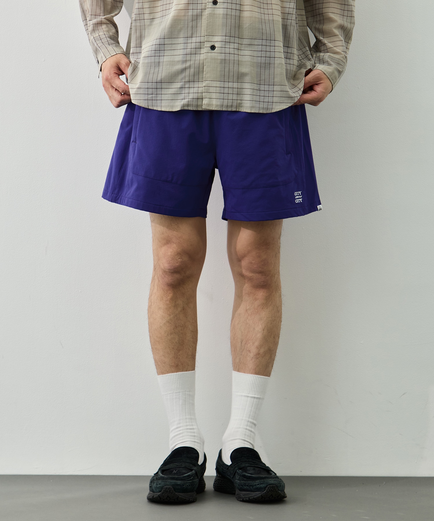 EMBROIDERD LOGO STRECH  NYLON EASY  SHORTS