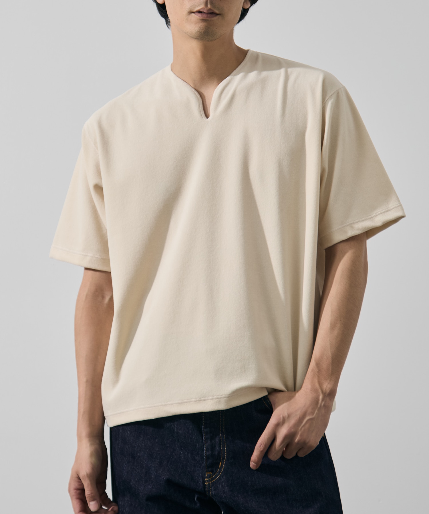 マイクロパイルキーネックTee