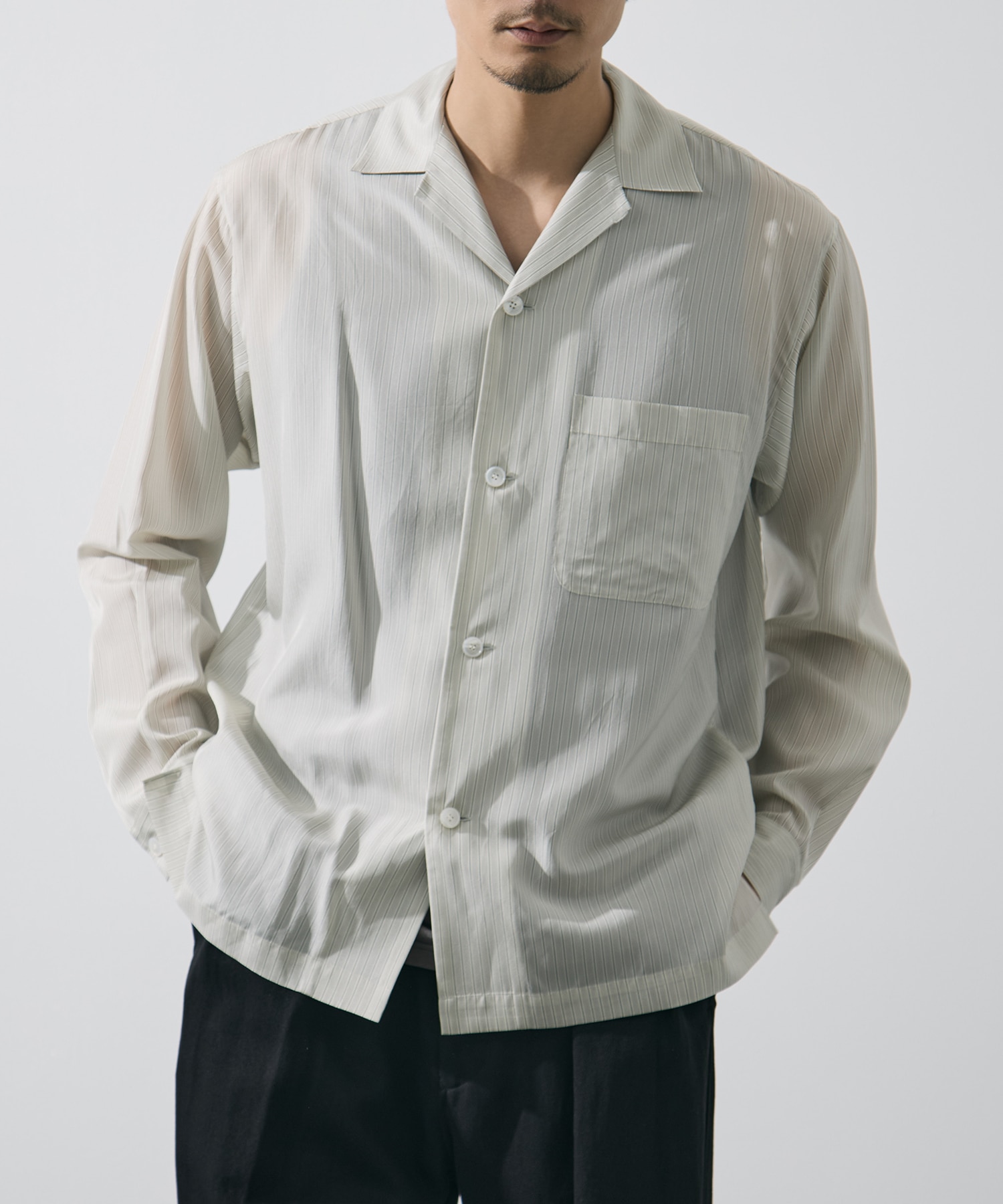 ACETATE CUPRO STRIPE PJ SHIRT