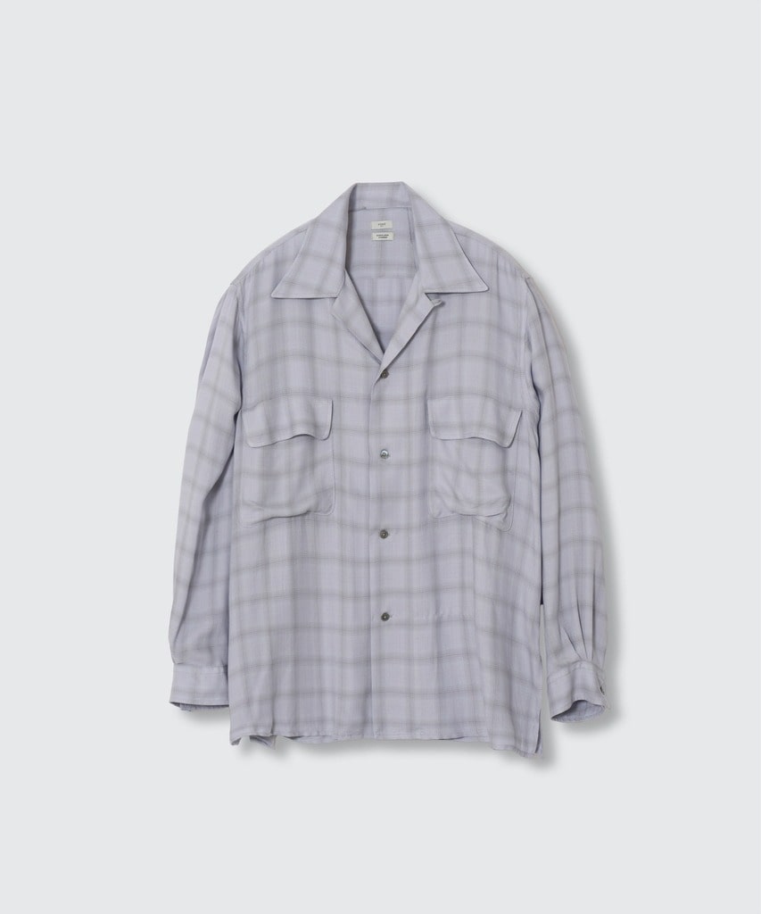 Modal Plaid Open Collar Shirt