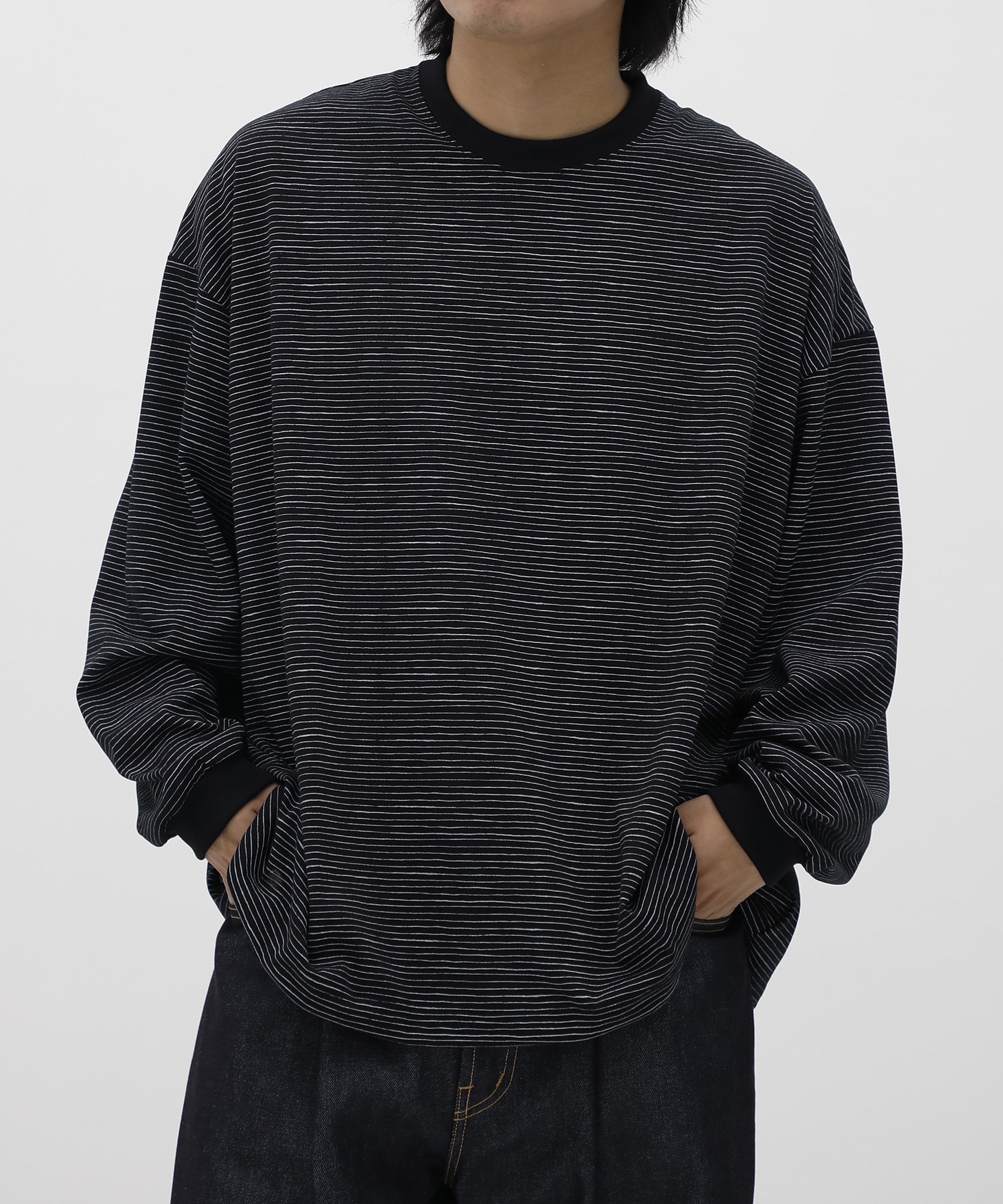 SUPER BIG LS TEE (SIDE STRIPE TECH)